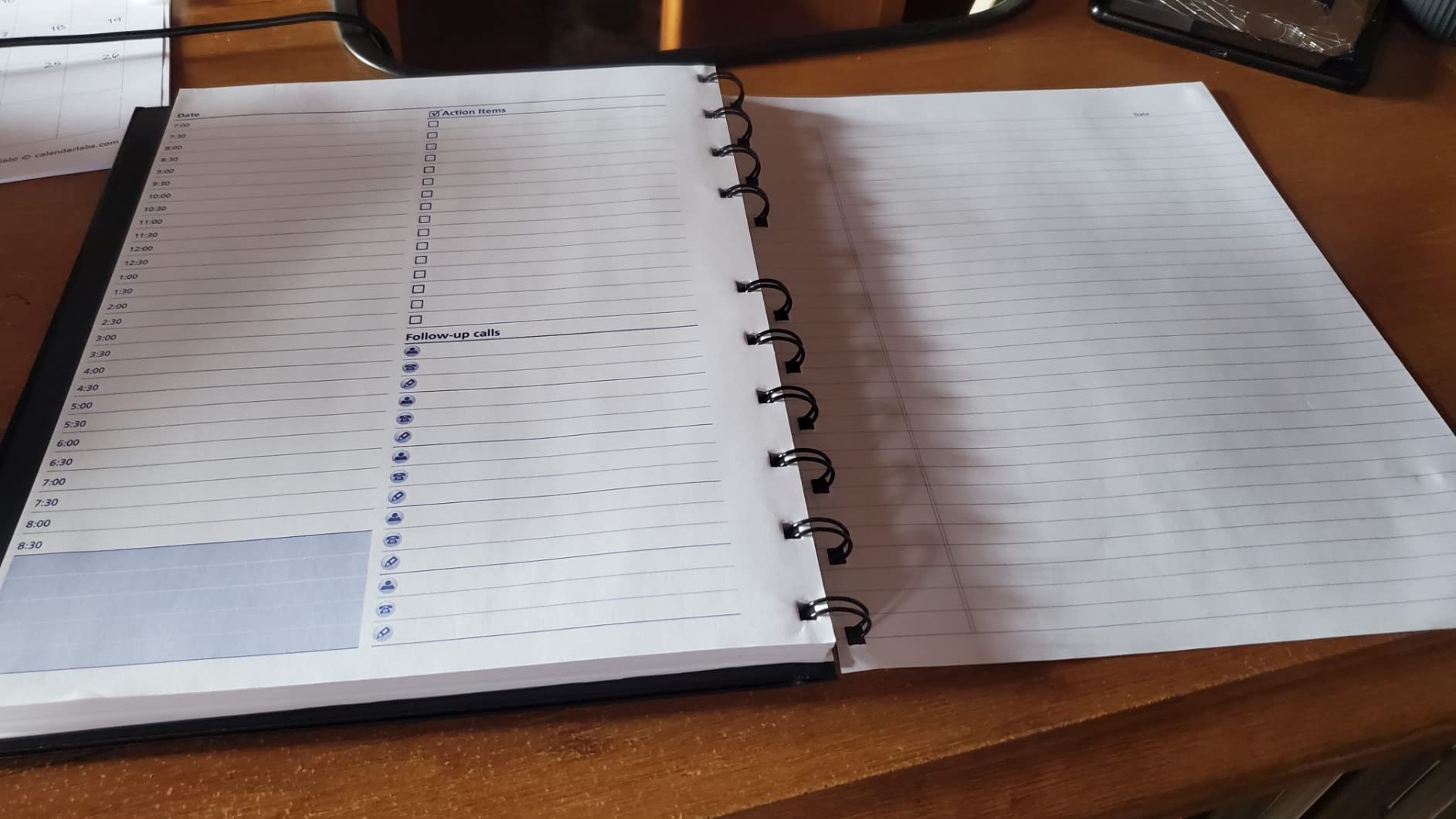 NotePro Undated Daily Planner, Black, 200 Pages, 10 3/4 x 8-1/2 Inches customer photo 2