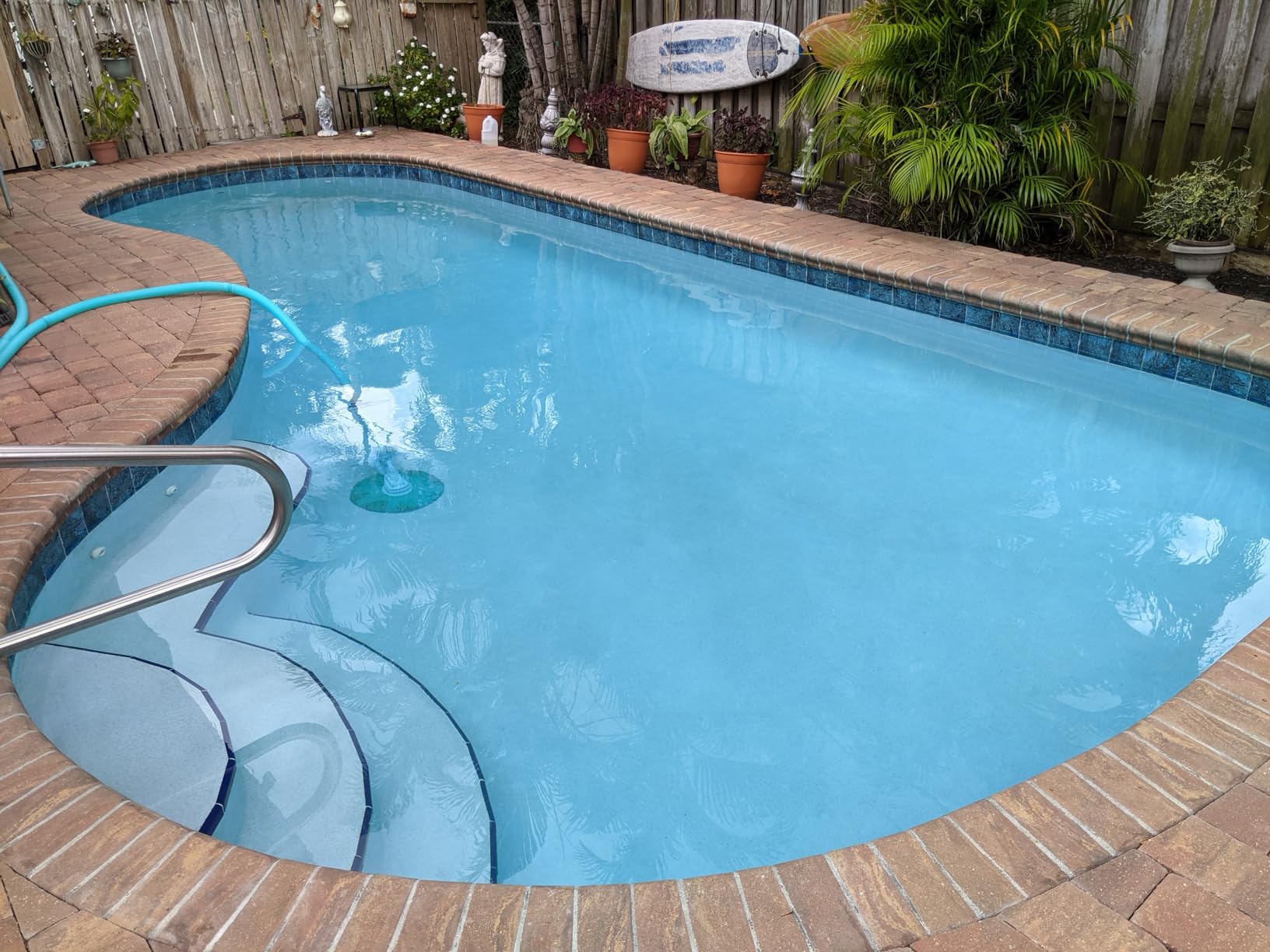 Poolmaster 10-Inch Stainless Steel Pool Algae Brush, Heavy-Duty Aluminum Back, for Gunite Concrete Pools and Spas, Medium Head for Walls, Steps and Floors customer photo 1