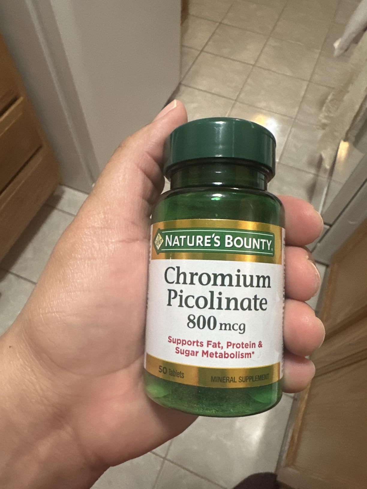 Nature's Bounty Chromium Picolinate, Supports Fat, Protein & Sugar Metabolism, Mineral Supplement, 800 mcg, 50 Tablets customer photo 2