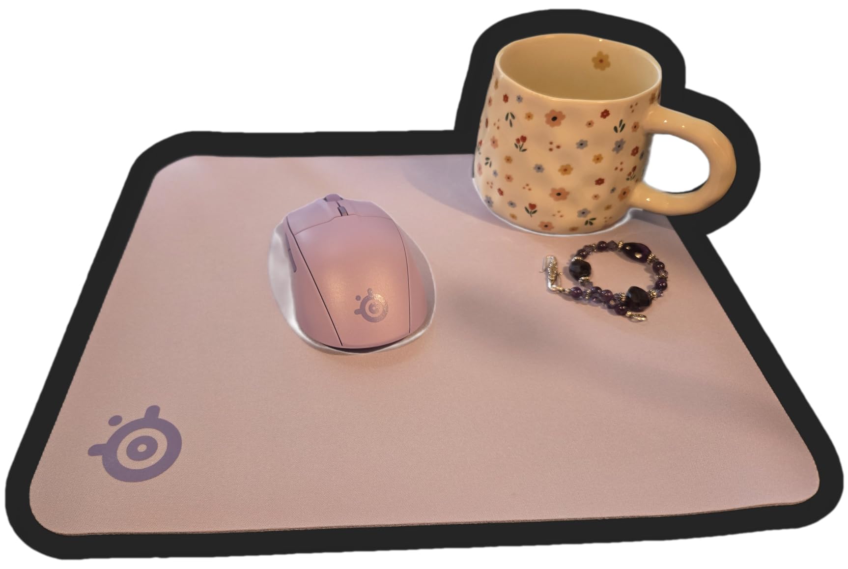 SteelSeries QcK Large Gaming Mousepad - Black - Non-Slip Silicone Rubber Base - Peak Tracking and Stability - Optimized for Gaming Sensors - 490 mm x 420 mm - FPS, MOBAs, RTS, MMO customer photo 1