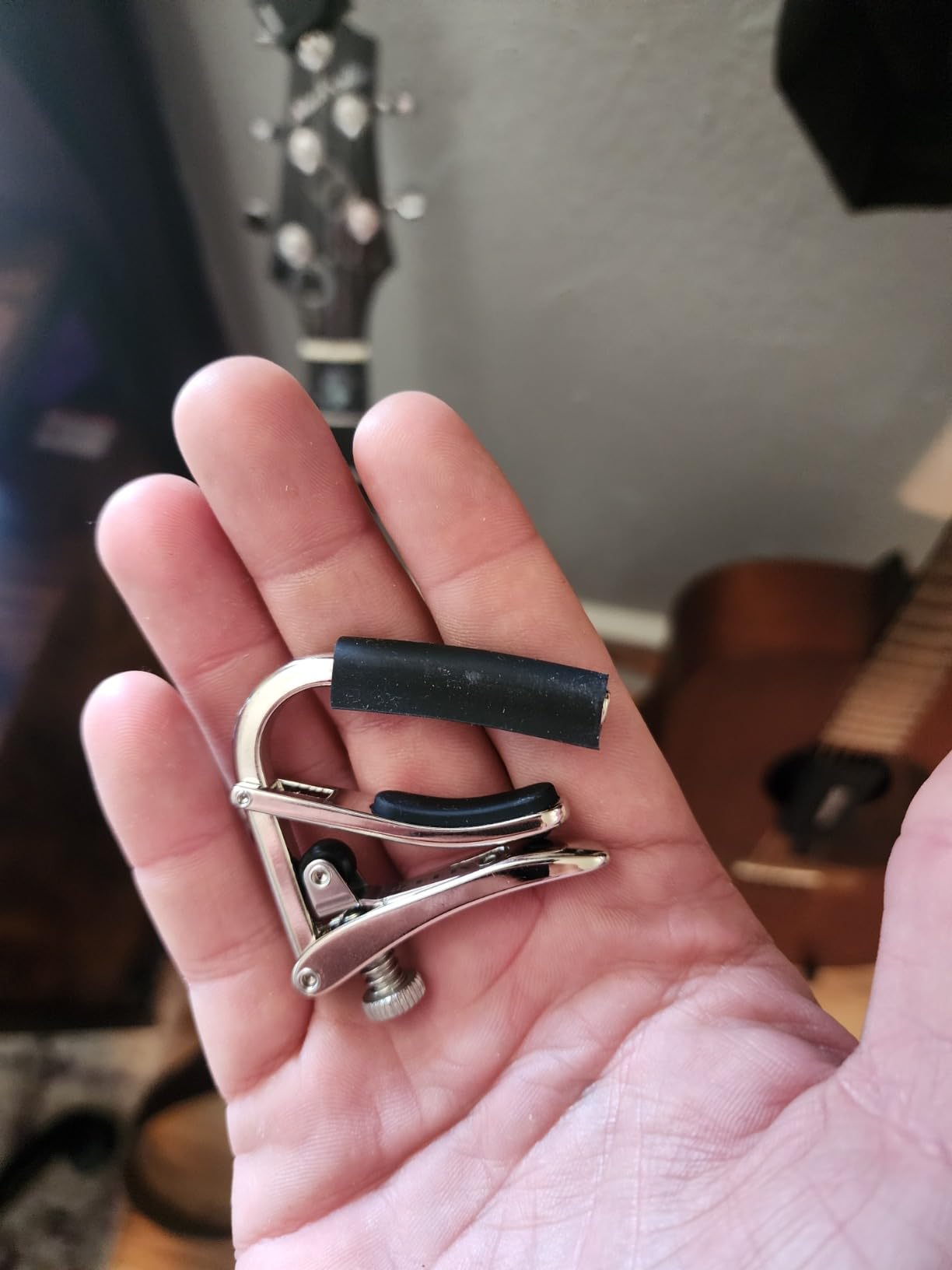 Shubb C5R Standard Capo for Banjo, Mandolin, or Bouzouki - Radiused - Polished Nickel customer photo 1