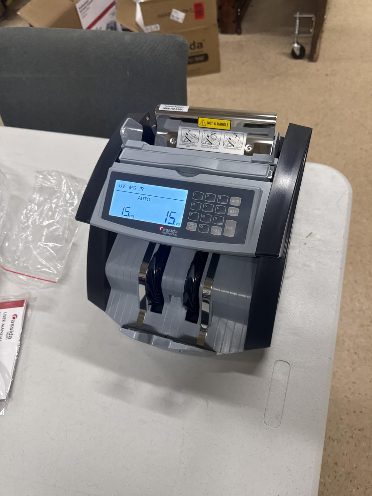 Cassida 6600 UV - USA Business Grade Money Counter with UV/IR Counterfeit Detection - Top Loading Bill Counting Machine w/ ValuCount, Add and Batch Modes - Fast Counting Speed 1,400 Notes/Min customer photo 1