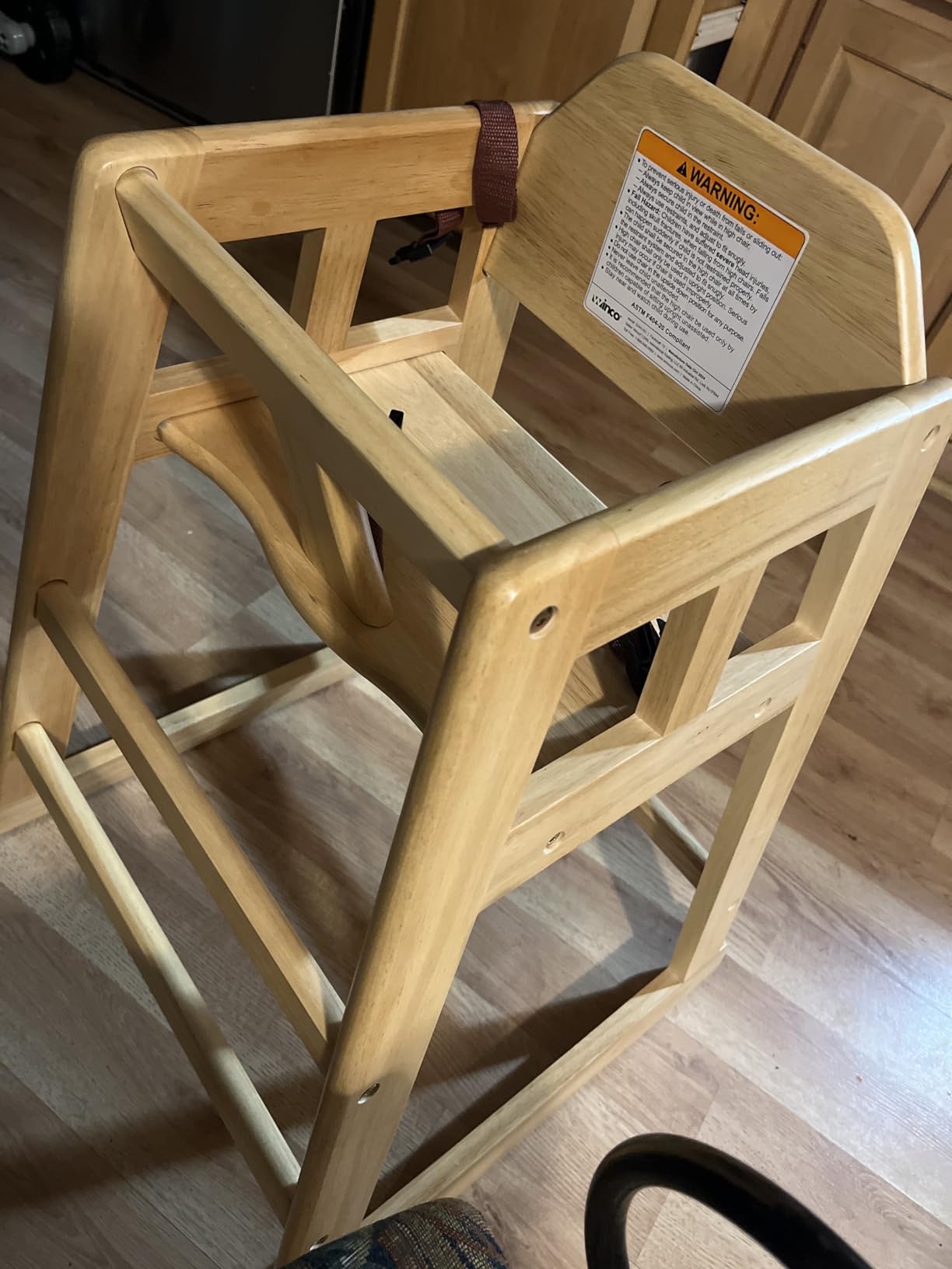 Winco Unassembled Wooden High Chair, Natural, Tan, Medium customer photo 1