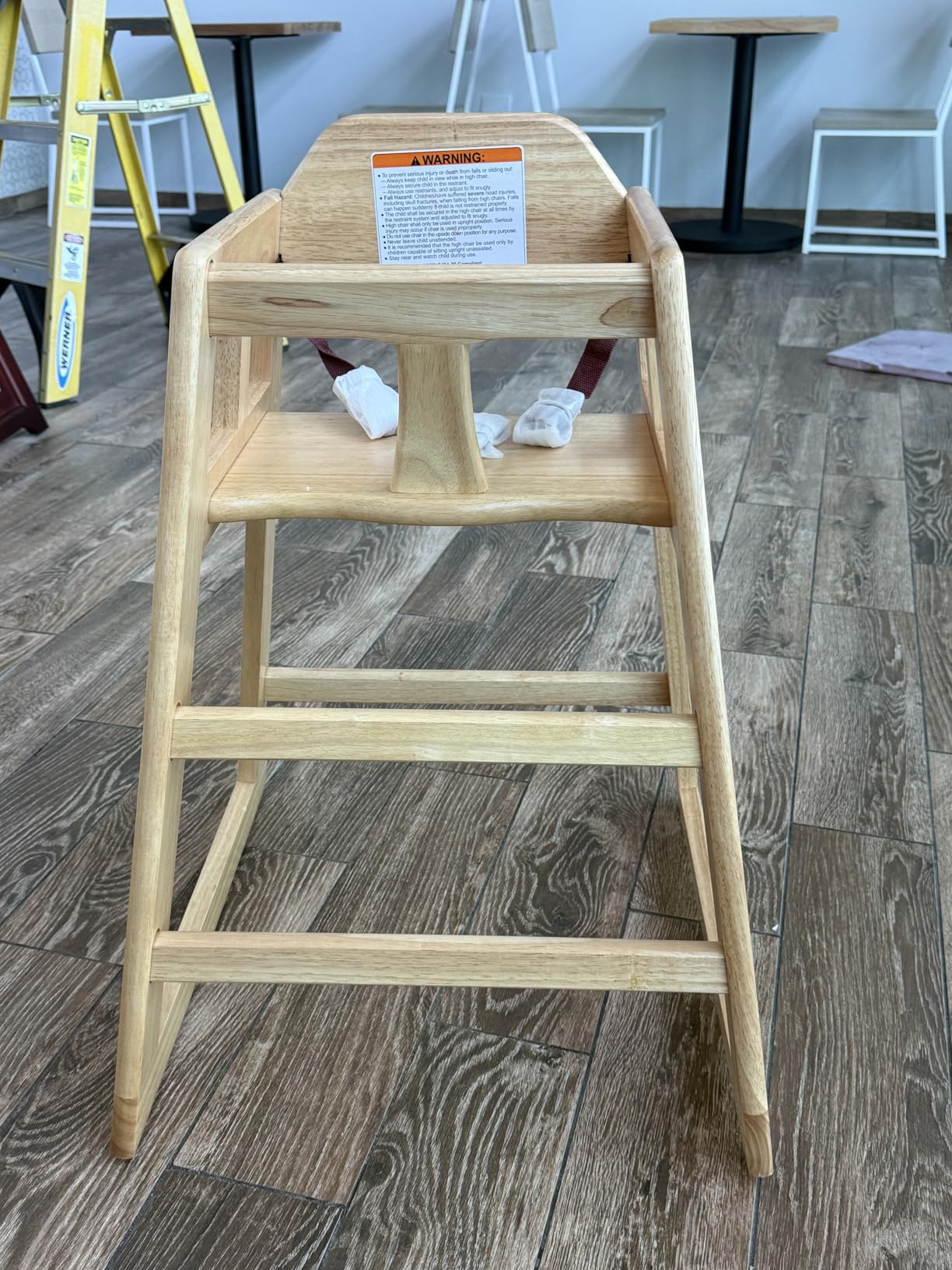 Winco Unassembled Wooden High Chair, Natural, Tan, Medium customer photo 2