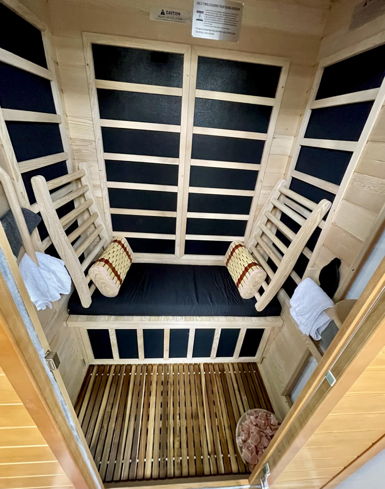 DYNAMIC SAUNAS Andora 2-Person Low EMF FAR Infrared Sauna with Red Light Therapy - Personal Indoor Dry Heat Wooden Sauna with Bluetooth Speakers for Home & Gym - Made from Canadian Hemlock Wood customer photo 2
