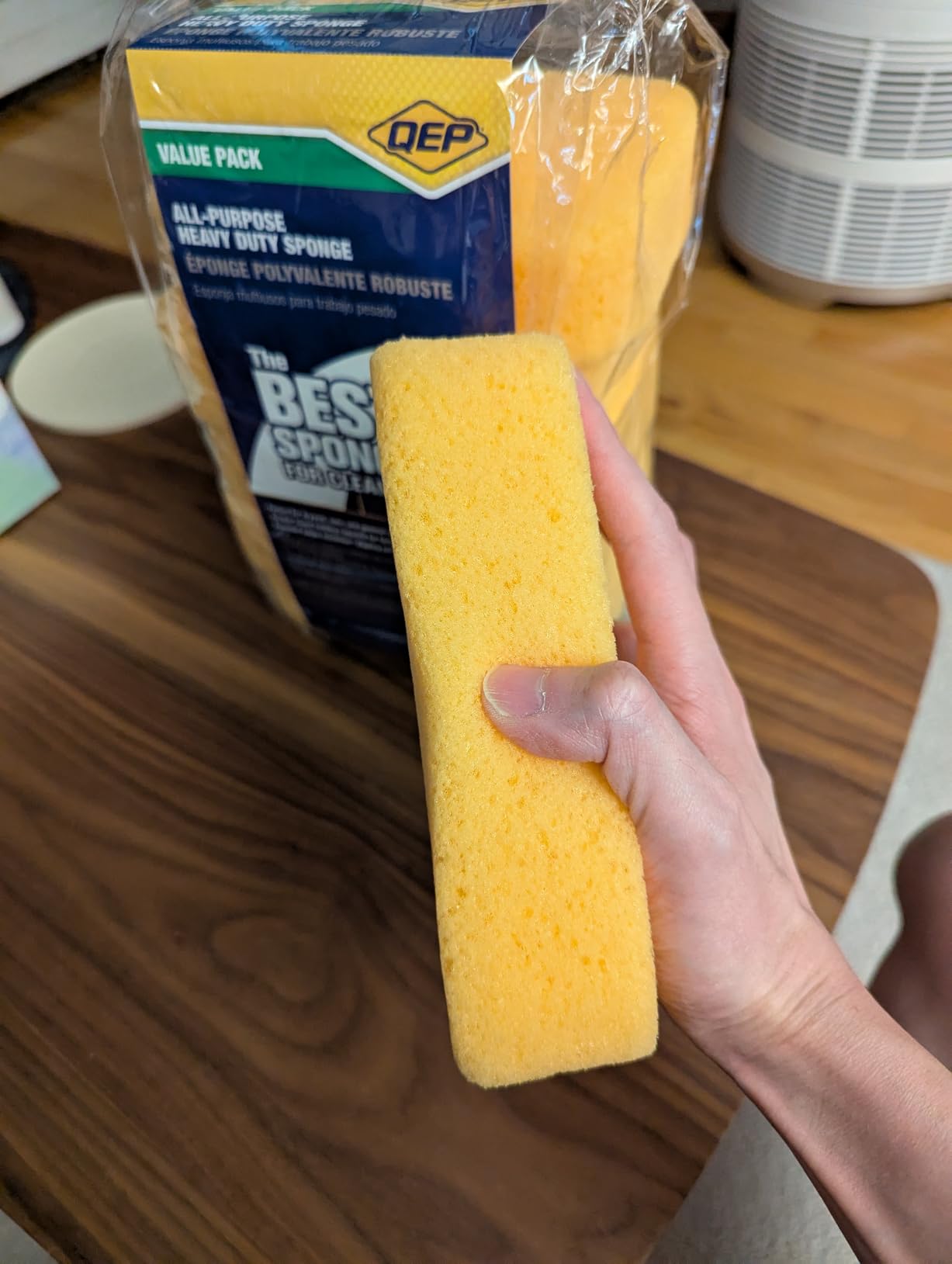 QEP 70005Q-6D 7.5 Inch x 5.5 Inch x 1.875 Inch Grouting, Cleaning and Washing Sponge, X-Large, 6-Pack, Yellow, 6 Count customer photo 1