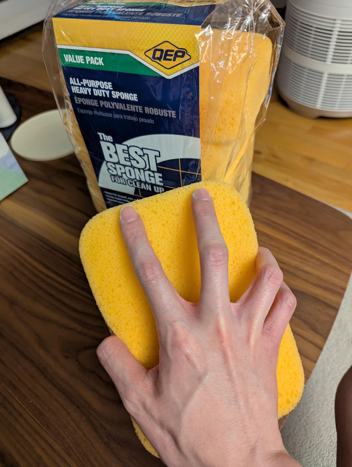 QEP 70005Q-6D 7.5 Inch x 5.5 Inch x 1.875 Inch Grouting, Cleaning and Washing Sponge, X-Large, 6-Pack, Yellow, 6 Count customer photo 2
