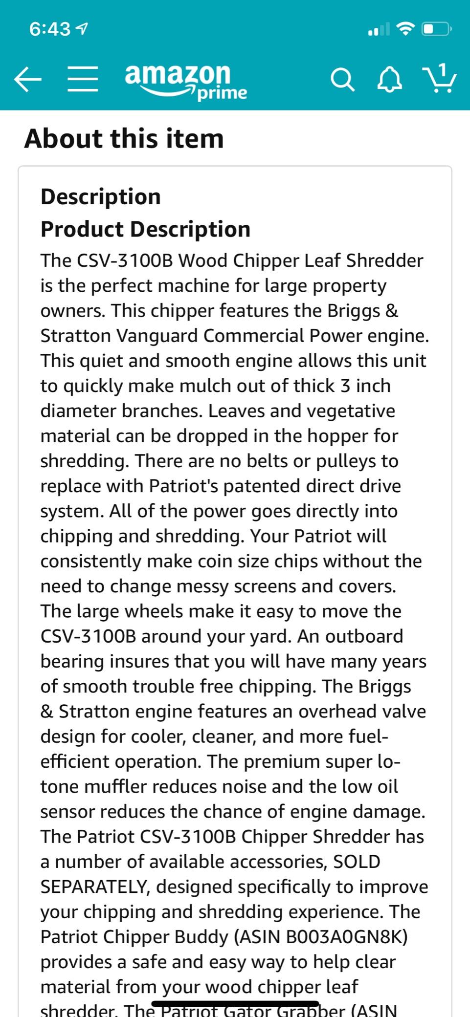 Patriot Products CSV-3090B Gas Wood Chipper Leaf Shredder customer photo 1