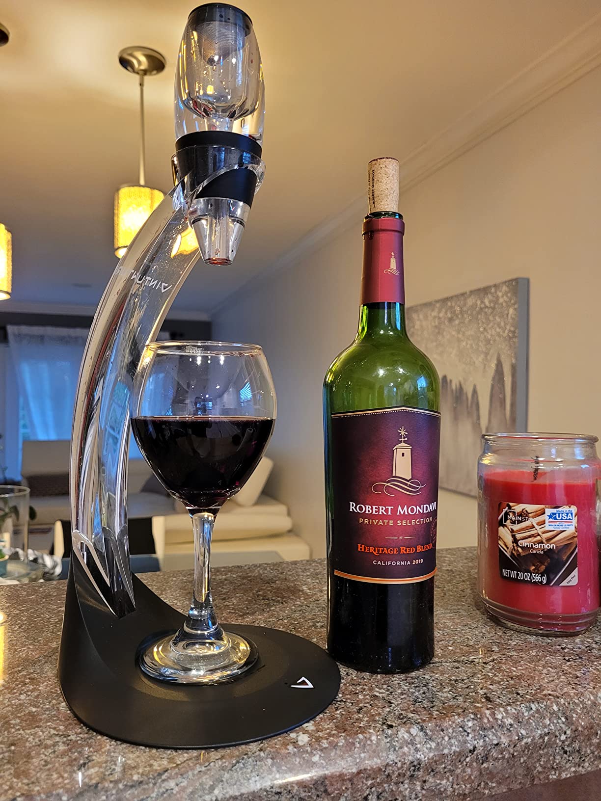 Vinturi Wine Aerator Deluxe Essential Red Wine Pourer and Decanter Tower Stand Set Easily and Conveniently Aerates Wine by the Bottle or Glass and Enhances Flavors with Smoother Finish, Black customer photo 2