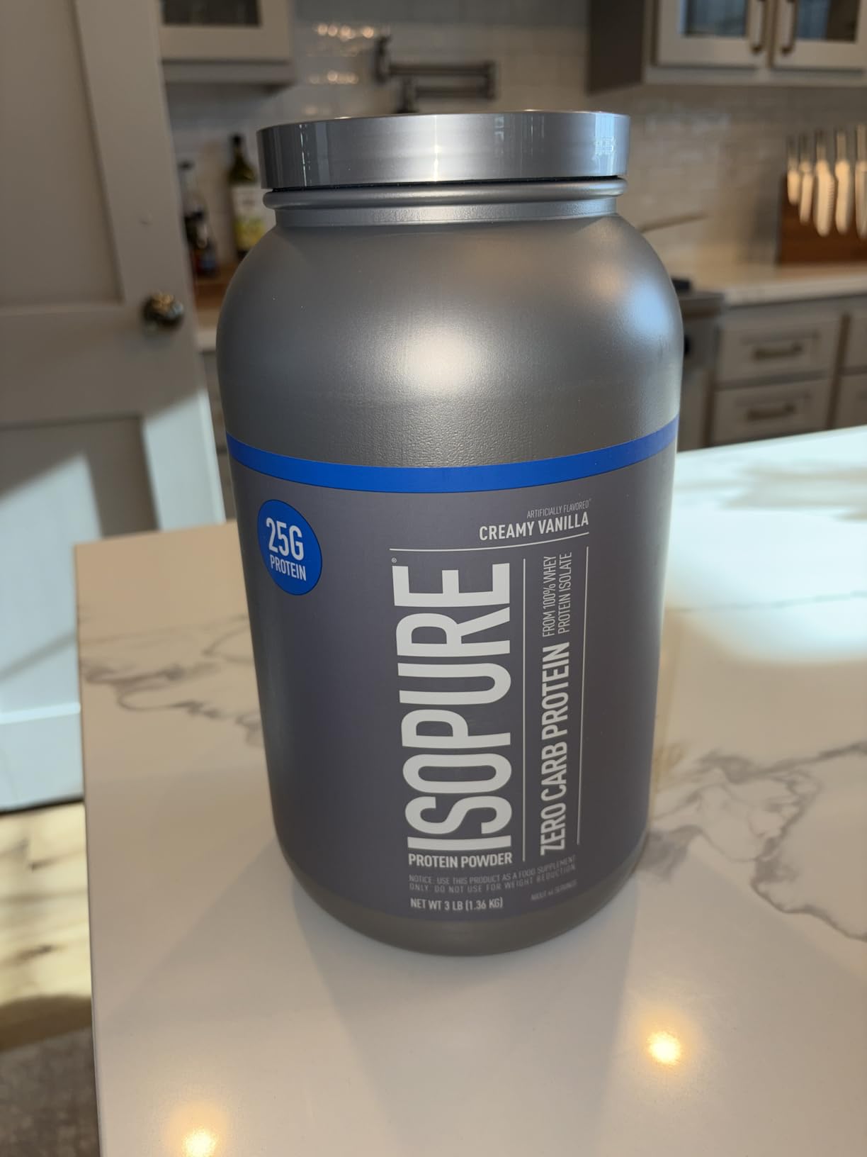 Isopure Zero Carb 100% Pure Whey Isolate Protein Powder, Lactose Free, Gluten Free, with Vitamins, Creamy Vanilla, 25g Protein Per Serving, 1 Lb, 15 Servings (Packaging May Vary) customer photo 1