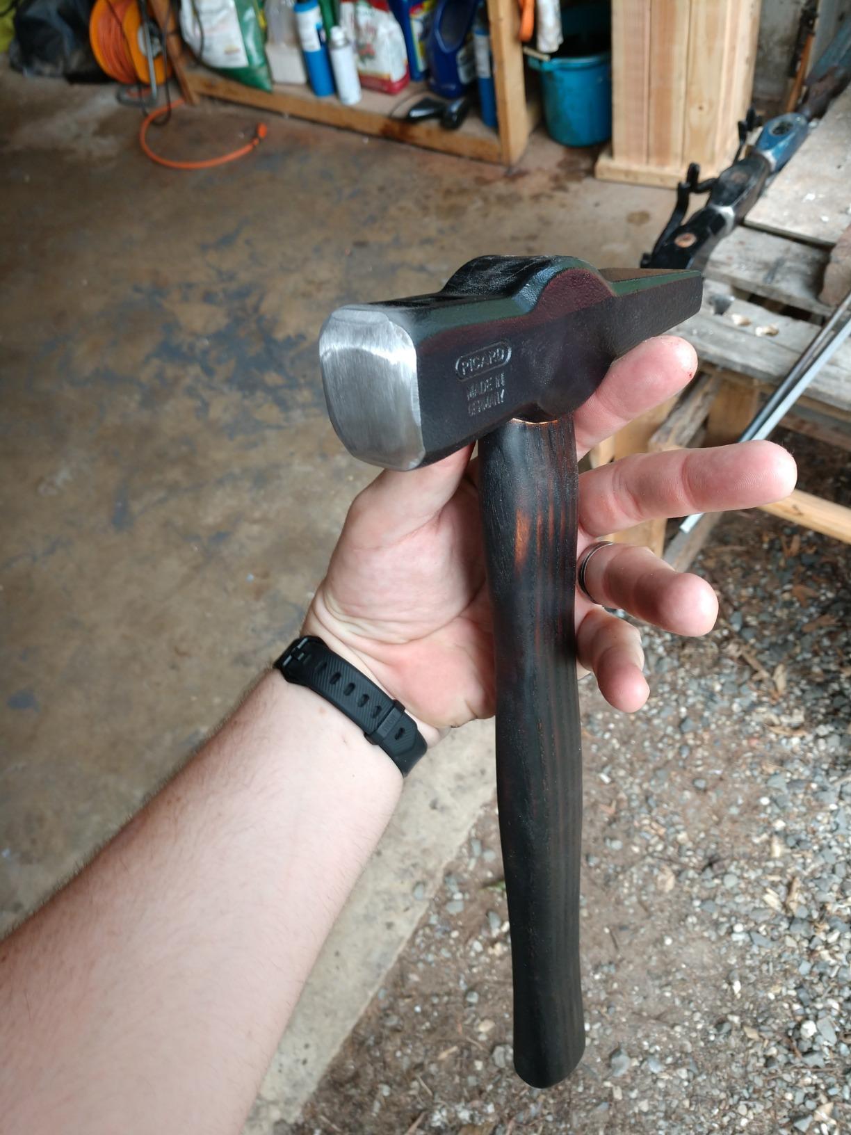 Picard Blacksmith Hammer 1500g - Swedish Pattern, Cross Peen Hammer, Forged Alloyed Steel Head, Chamfered Edges, Black Powder Coated, Dual Curved Ash Handle - 0000811-1500 customer photo 2