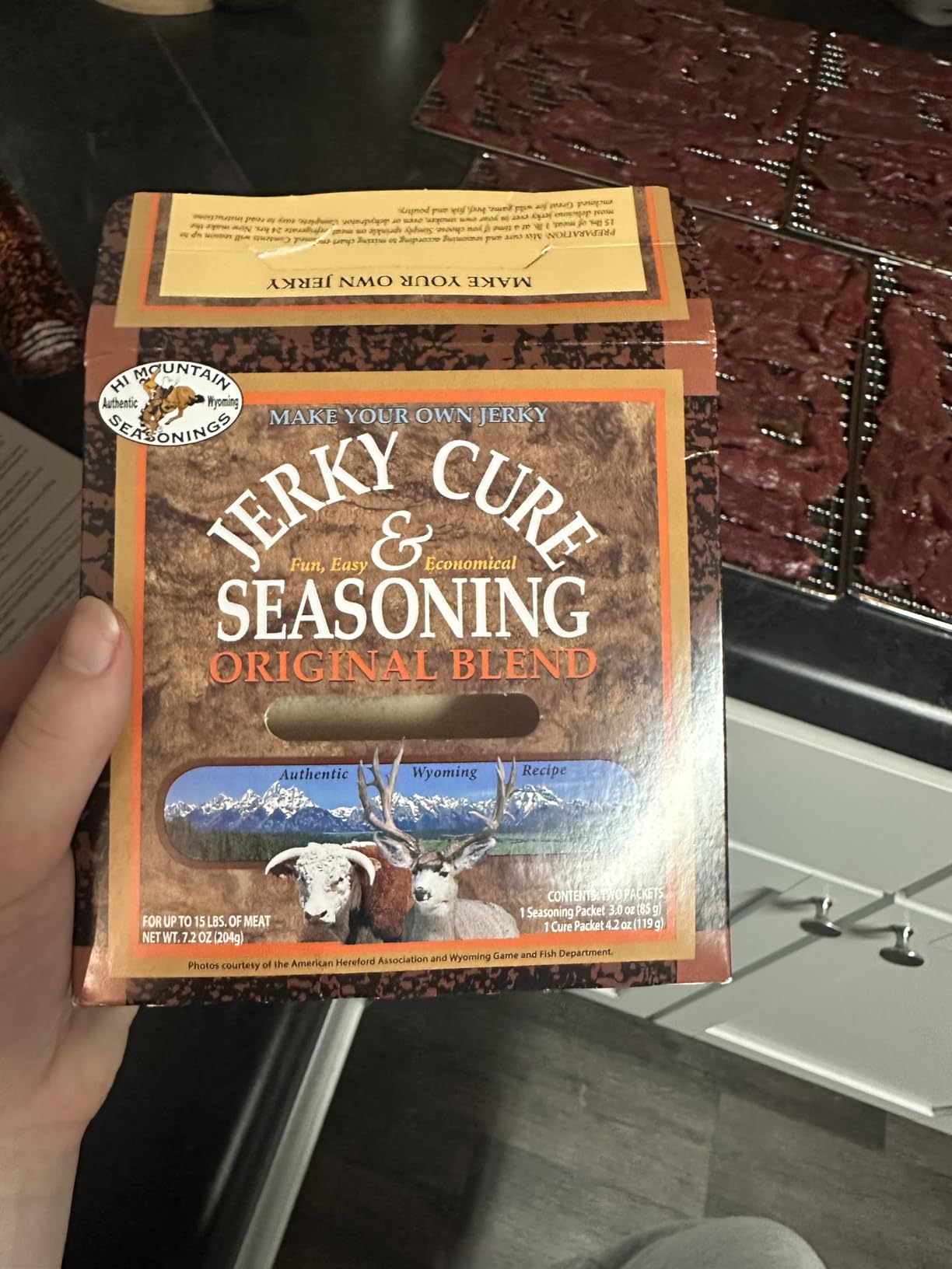 Hi Mountain Jerky Seasoning and Cure Kit | ORIGINAL BLEND | Beef Jerky Seasoning | Perfect for Beef, Venison, Elk, & Deer | Seasons up to 15 lbs. of Meat (1 Box) customer photo 1
