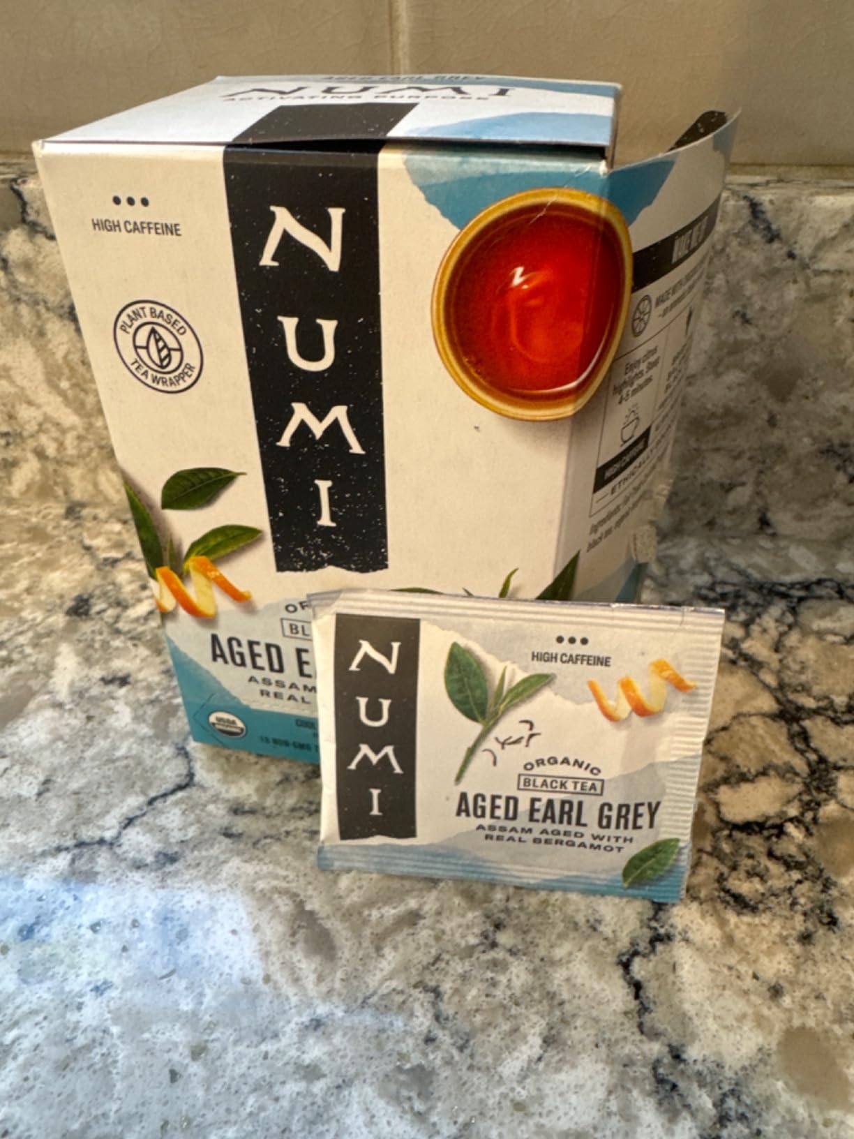 Numi Organic Aged Earl Grey Tea | 54 Black Tea Bags | Assam Black Tea with Real Bergamot | Caffeinated customer photo 2