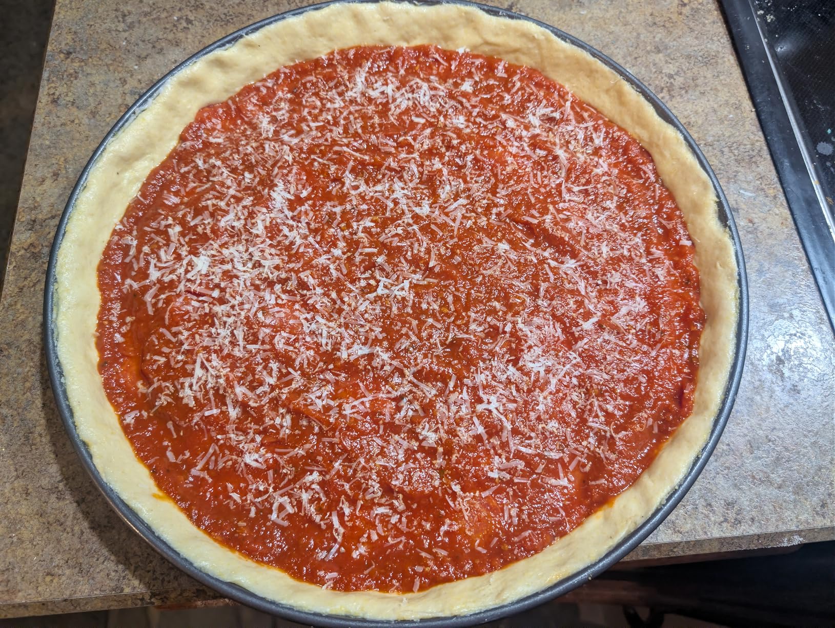 Chicago Metallic 14-Inch Deep Dish Pizza Pan, Nonstick Carbon Steel Bakeware for Chicago-Style Pizza, Cookie Cakes, Thick Crust Pizzas, and More customer photo 2