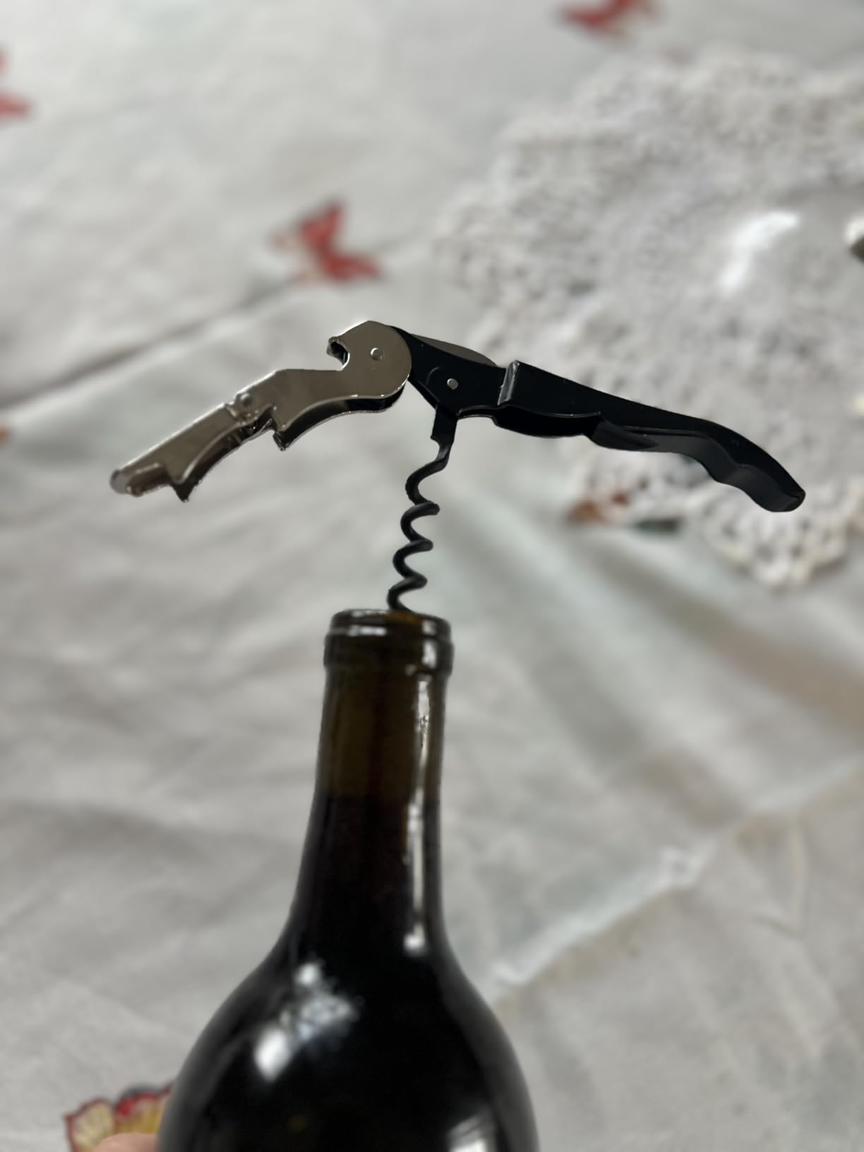 Chef Craft Select Waiters Corkscrew with Foil Cutter and Bottle Opener, 5 inches in Length, Stainless Steel/Black customer photo 1