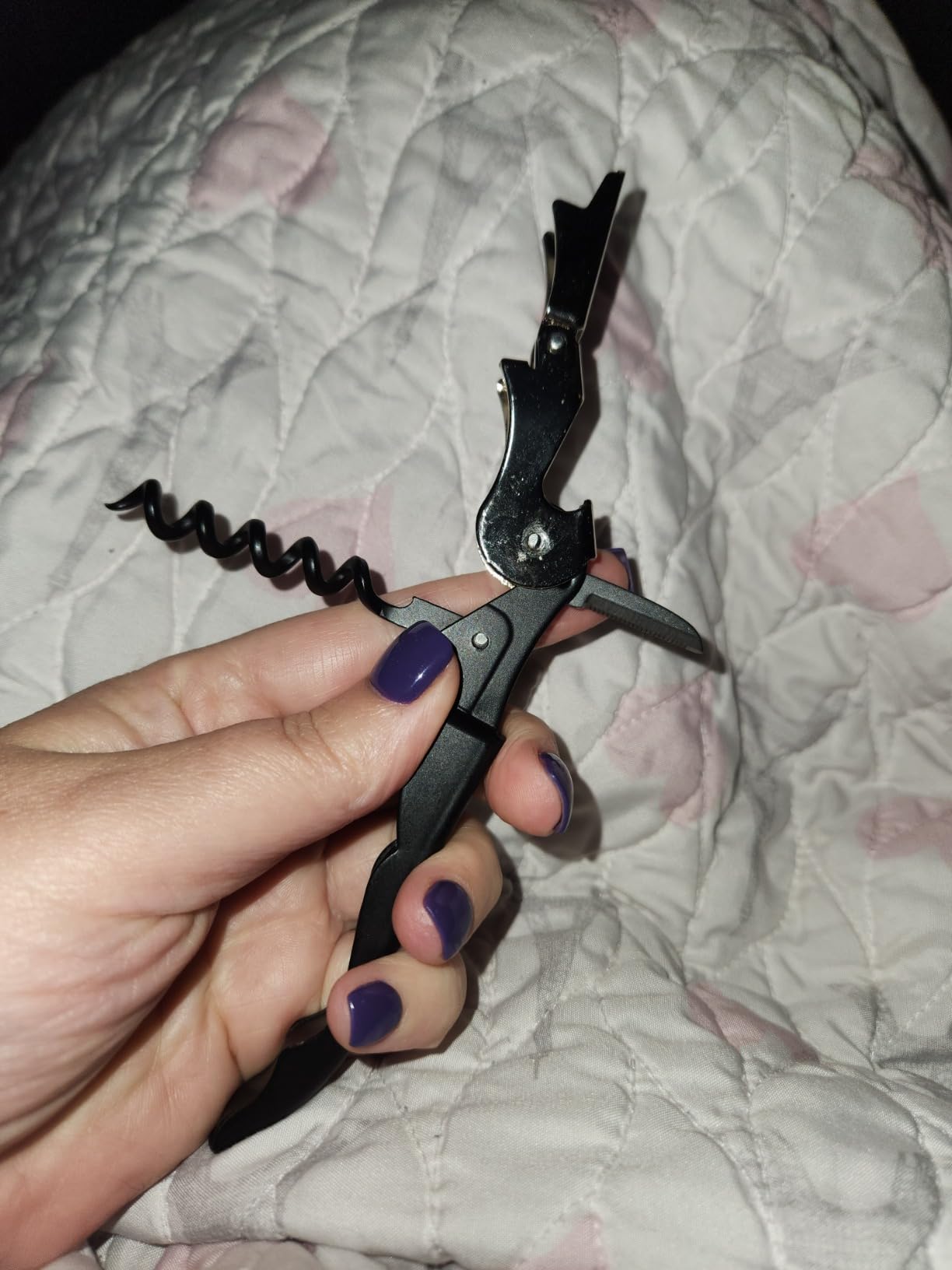 Chef Craft Select Waiters Corkscrew with Foil Cutter and Bottle Opener, 5 inches in Length, Stainless Steel/Black customer photo 2
