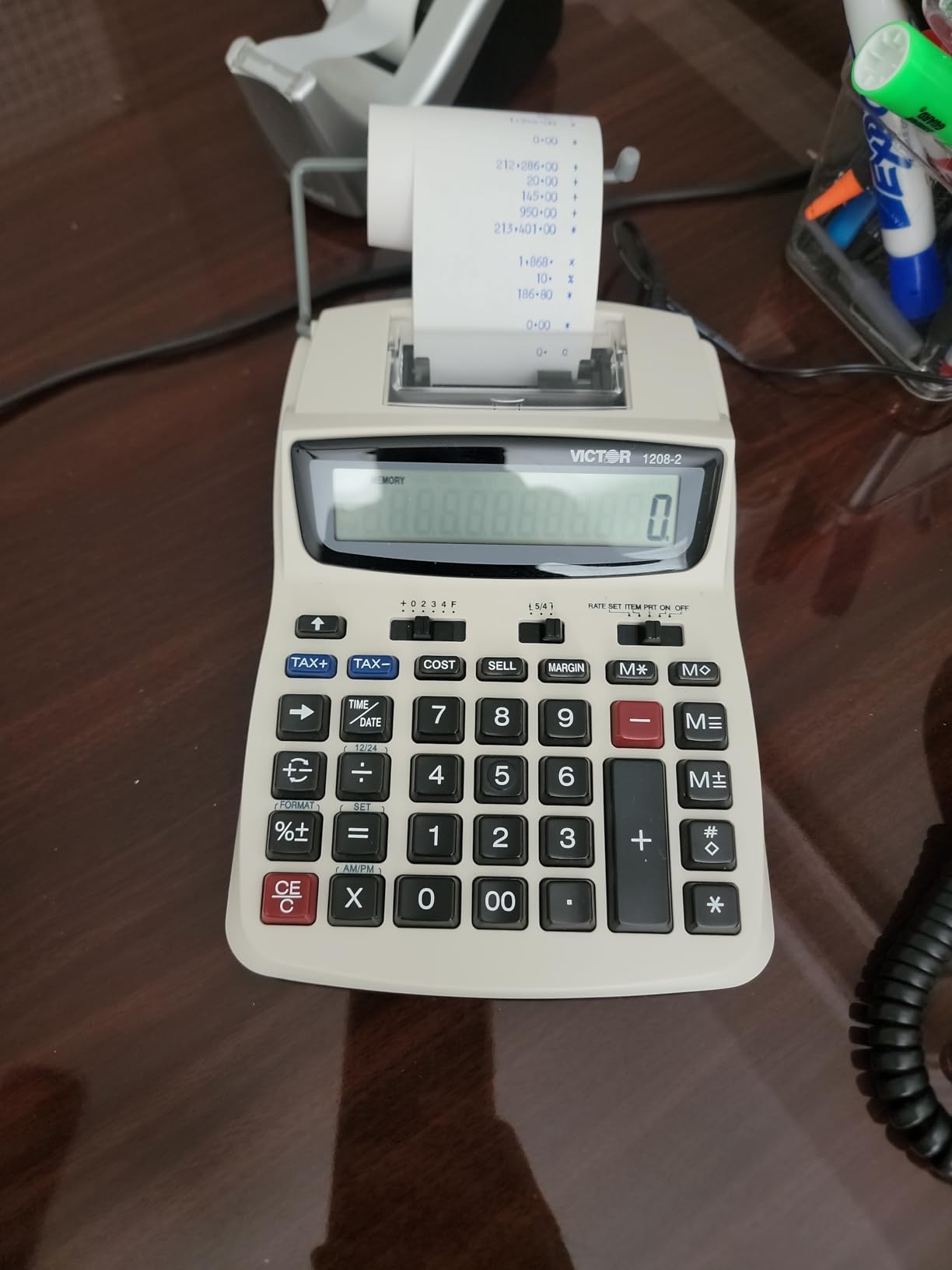 Victor Printing Calculator, 1208-2 Compact and Reliable Adding Machine with 12 Digit LCD Display, Battery or AC Powered, Includes Adapter customer photo 1