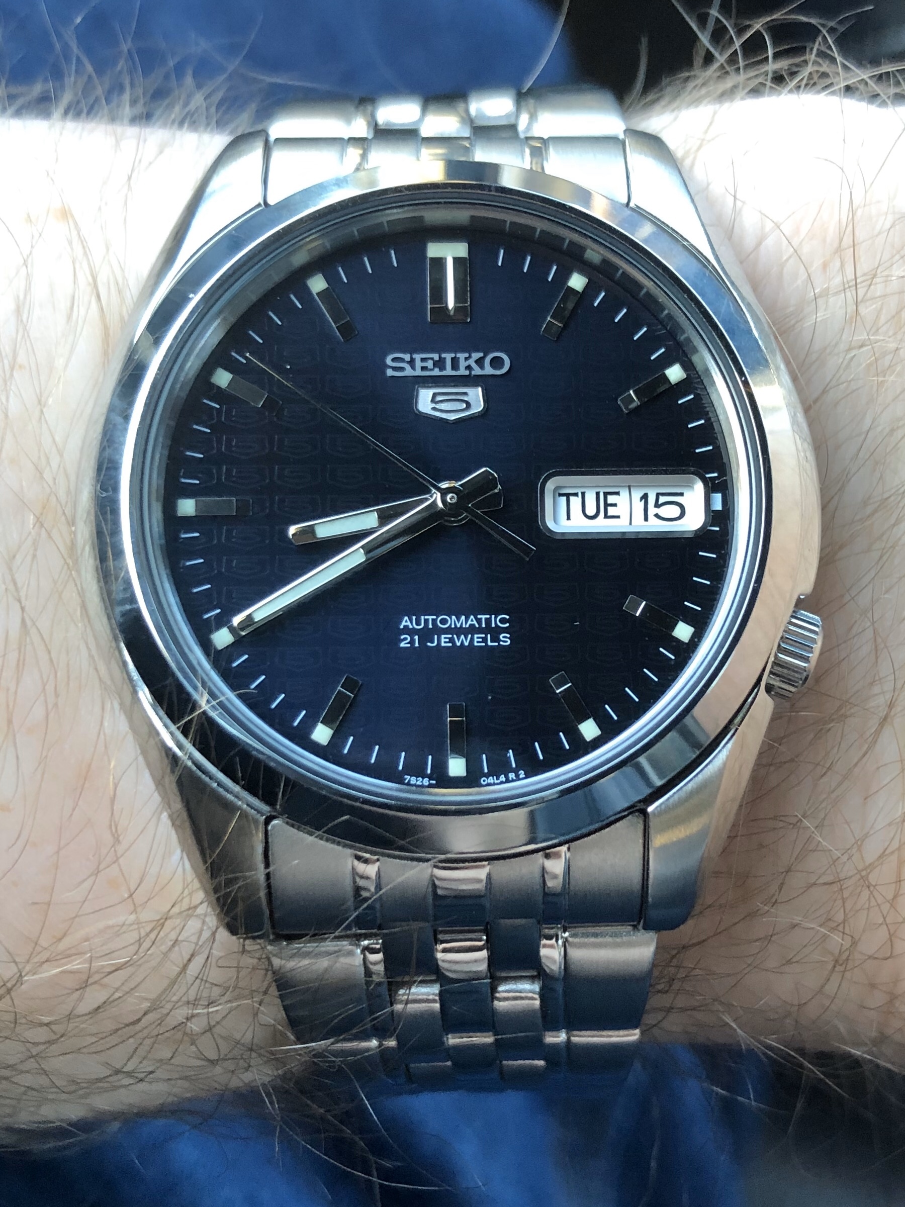 Seiko 5 Automatic Watch for Men - Day/Date Calendar, Stainless Steel customer photo 1