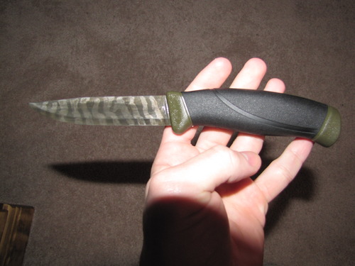 Morakniv Companion Carbon Steel Fixed-Blade Knife with Sheath, 4.1 Inch, Military Green customer photo 1