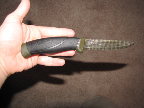Morakniv Companion Carbon Steel Fixed-Blade Knife with Sheath, 4.1 Inch, Military Green customer photo 2