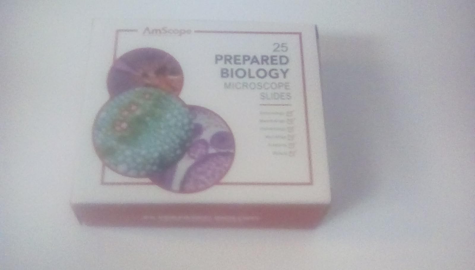 AmScope PS25 Prepared Microscope Slide Set for Basic Biological Science Education, 25 Slides, Includes Fitted Wooden Case Brown customer photo 2