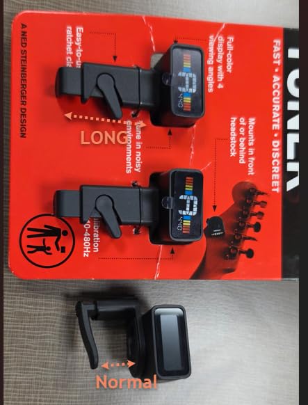 D'Addario Guitar Tuner - Micro Headstock Tuner - Tuner for Acoustic Guitar, Electric Guitar, Bass Guitar, Mandolin, Banjo, Ukulele - Compact & Discrete - Clip On - 1 Pack customer photo 1