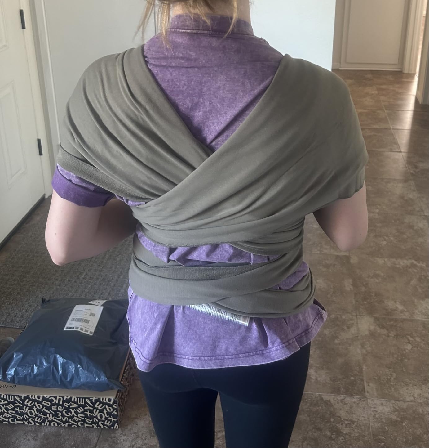 Boba Baby Wrap Carrier - Original Baby Sling Carrier for Newborns (7-35 lbs), Soft, Secure, Hands-Free & Ergonomic, Ideal for Comfortable Bonding, New Parents (Black) customer photo 2