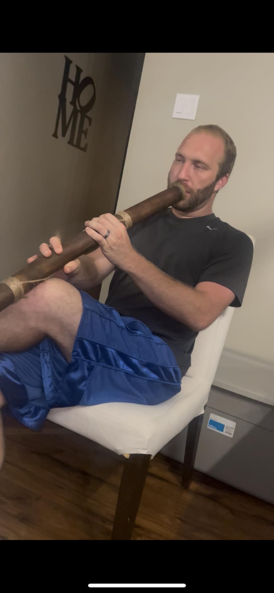 World Percussion USA Modern Didgeridoo Instrument - Hand-fired with Beeswax Mouthpiece, Durable and Lightweight, Ideal for Beginners - Key of D customer photo 1
