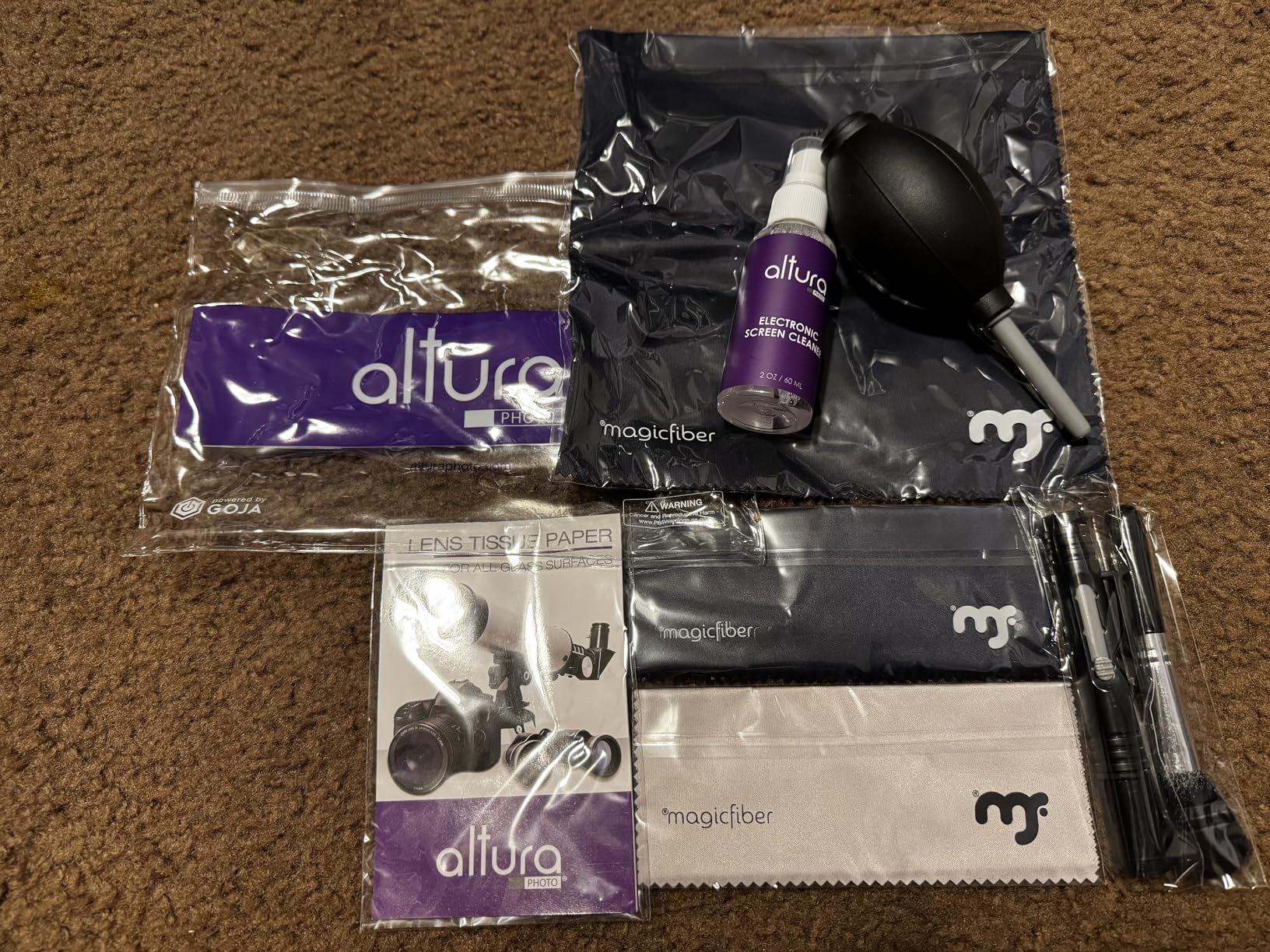 Altura Photo Camera Cleaning Kit - Lens Cleaner Spray, Brush, Pen, Blower, Microfiber Cleaning Cloths, Tissue Wipes for Canon Nikon Sony Fuji Olympus Pentax Sigma Tamron DSLR & Mirrorless Cameras customer photo 2