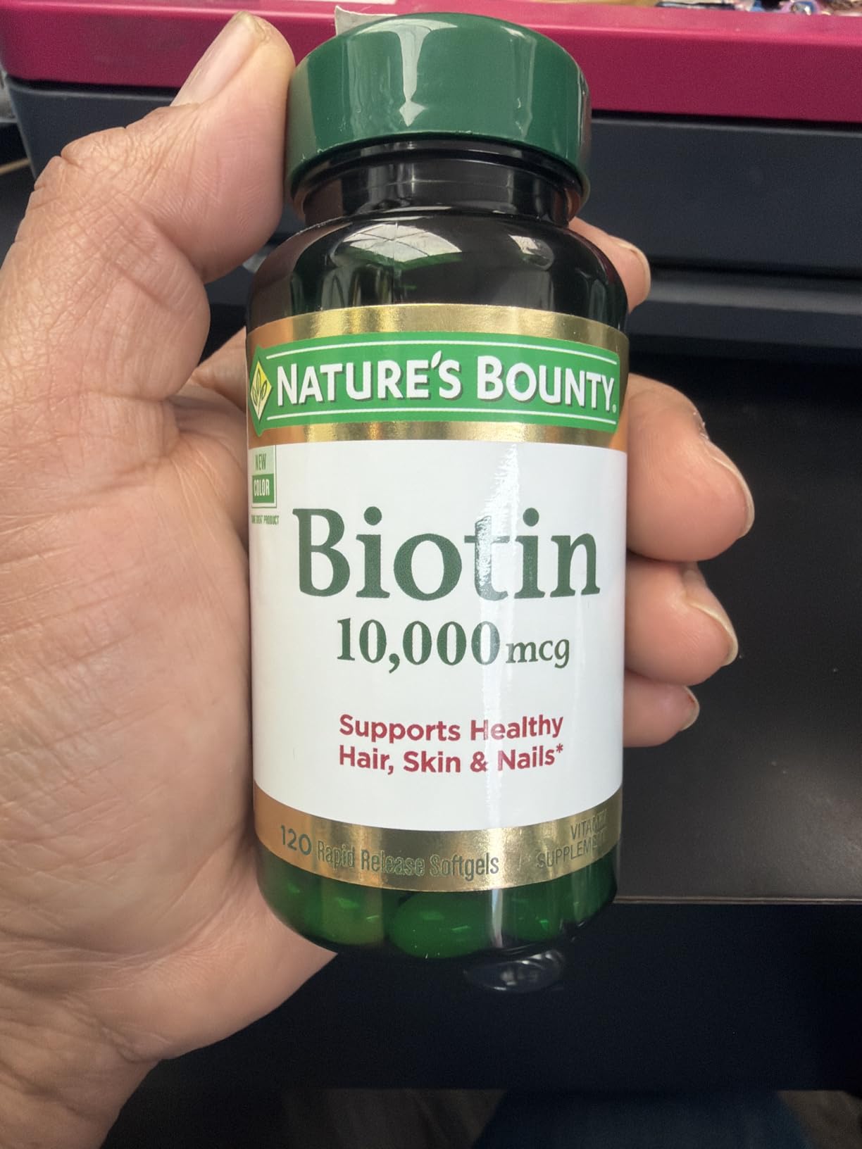 Nature's Bounty Biotin Hair Skin and Nails Vitamins, Supports Healthy Hair, Skin and Nails, 10,000 mcg, 120 Softgels (Pack of 1) customer photo 2