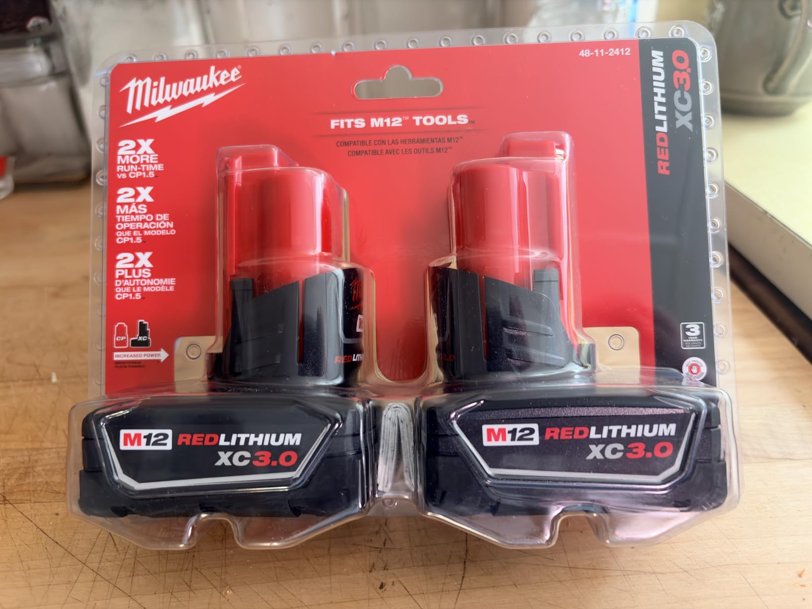 48-11-2412 Twin Pack of 3.0 Amp Hour Extended Capacity 12V Lithium Ion Batteries customer photo 1