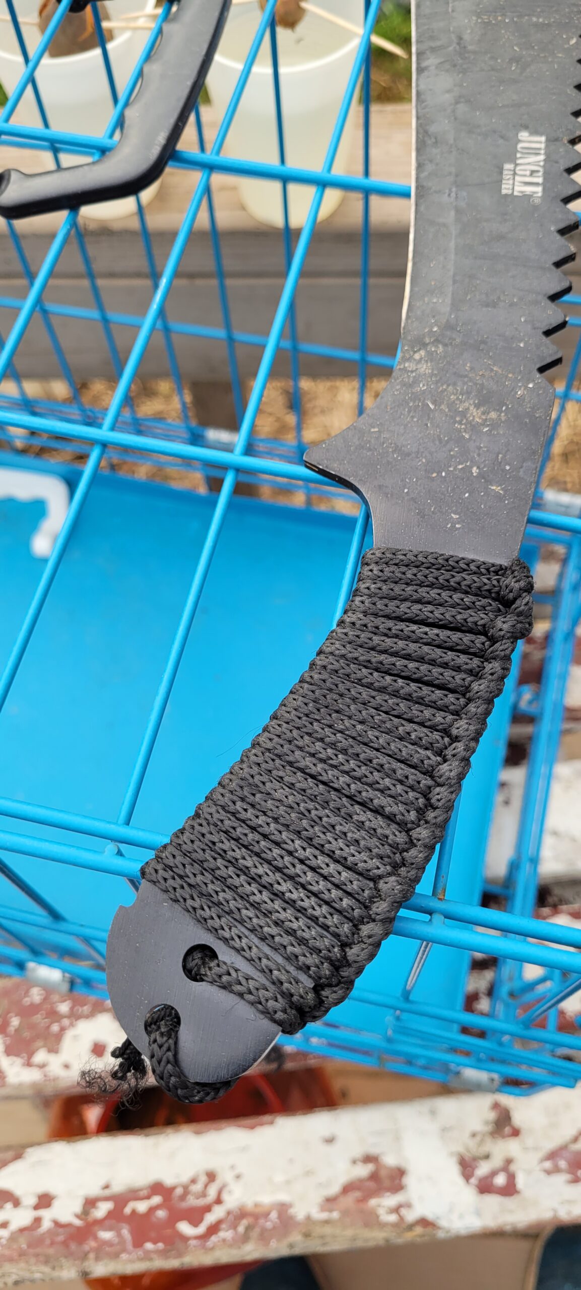 Jungle Master Machete with Reverse Serrations - Black Stainless Steel Blade w/ Reverse Serrations, Full Tang, Cord Wrapped Handle, Nylon Sheath, Outdoor, Hunt, Camp, Hike, Survival, JM-031B 21-Inch Overall customer photo 2