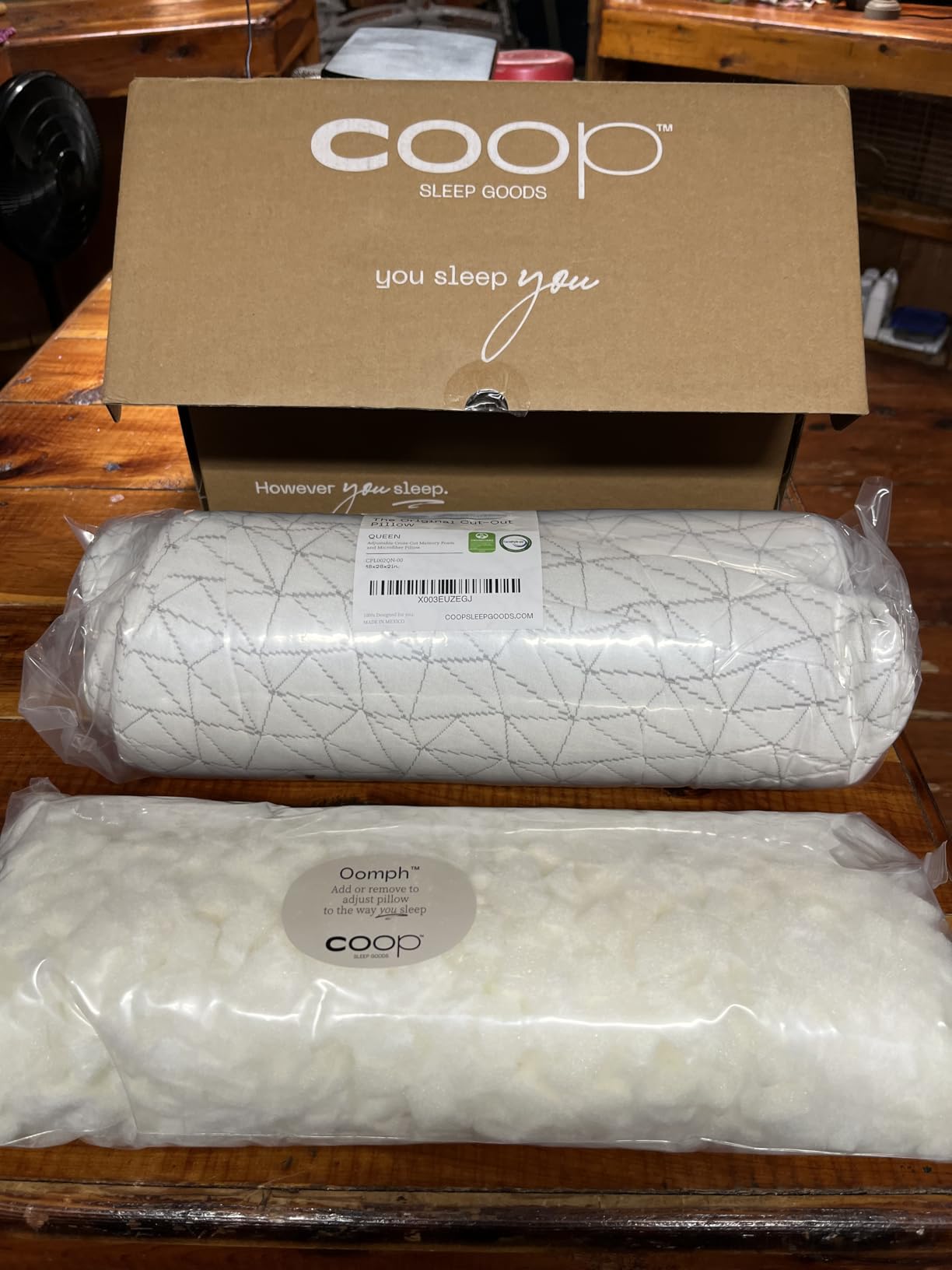 Coop Home Goods Original Adjustable Pillow, Queen Size Bed Pillows for Sleeping, Cross Cut Memory Foam Pillows - Medium Firm Back, Stomach and Side Sleeper Pillow, CertiPUR-US/GREENGUARD Gold customer photo 1