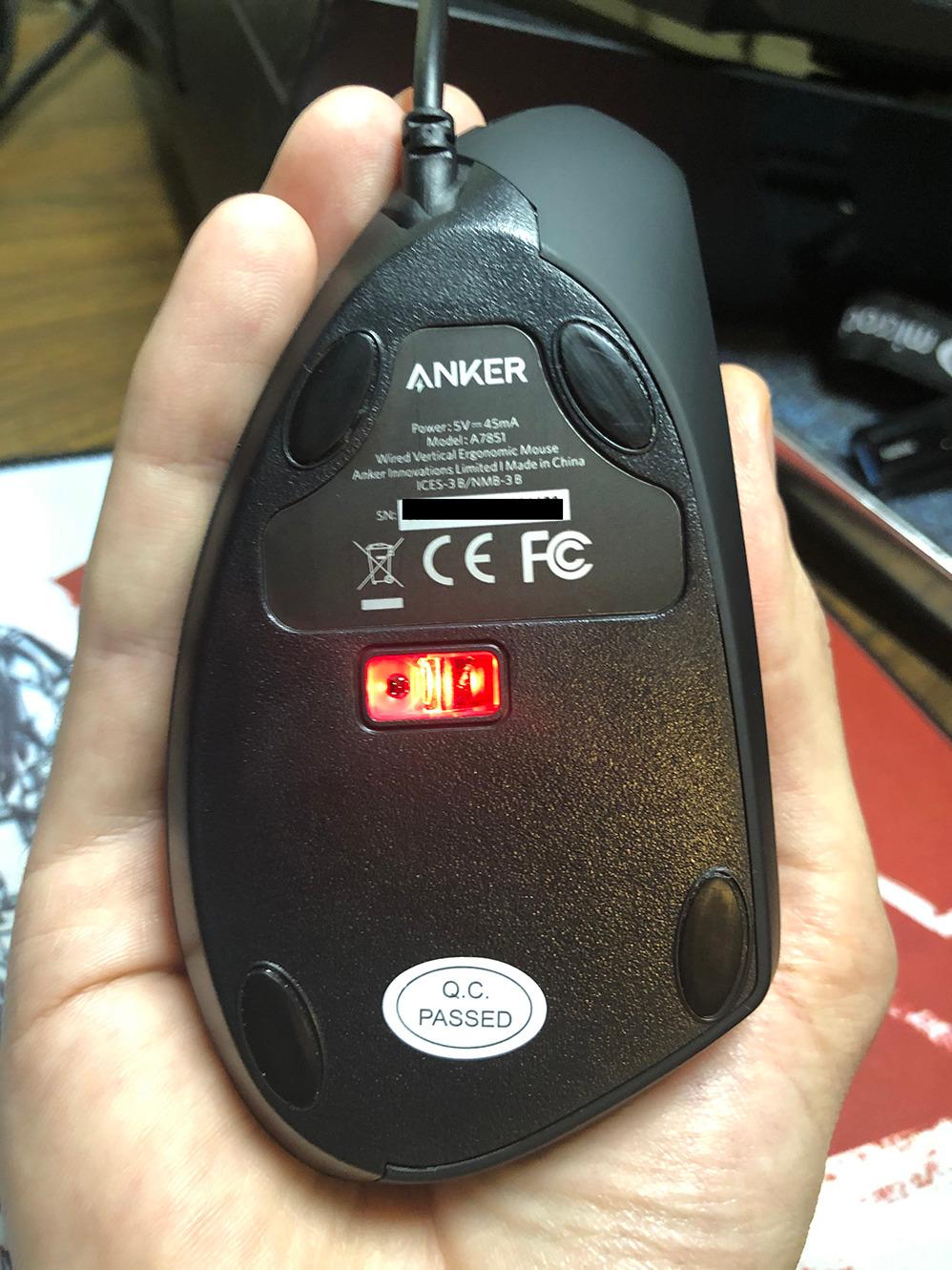 Anker USB Wired Vertical Mouse, Ergonomic Design Mouse for Computer and Laptop, 5 Buttons, 1000/1600 DPI, Optical Technology, USB Corded - Black customer photo 2