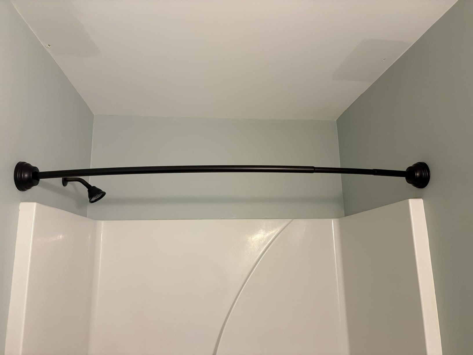 Zenna Home Curved Shower Curtain Rod, No Drill, 50-72 Inch Adjustable Tension Shower Rod for Bathroom, Rustproof, Non-Slip, Adds Room in Shower, Satin Nickel customer photo 1