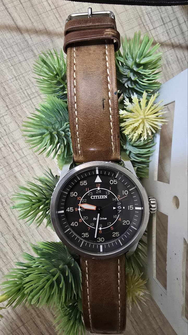 Citizen Men's Eco-Drive 3-Hand Date Avion Watch with Leather Strap customer photo 2