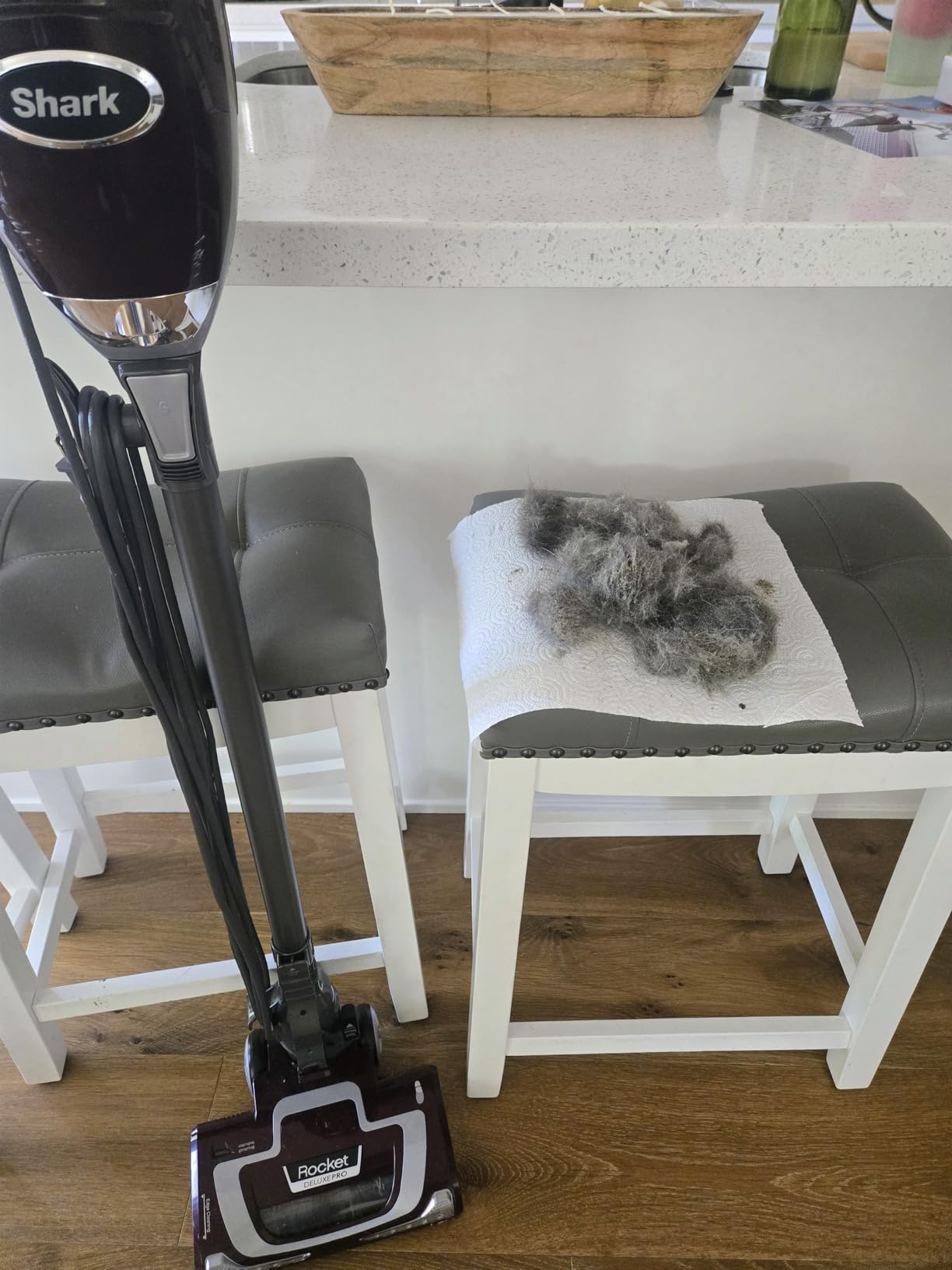 Shark HV322 Rocket Pet Plus Corded Stick Vacuum with LED Headlights, XL Dust Cup, Lightweight, Perfect for Pet Hair Pickup, Converts to a Hand Vacuum, with (2) Pet Attachments, Bordeaux/Silver customer photo 1