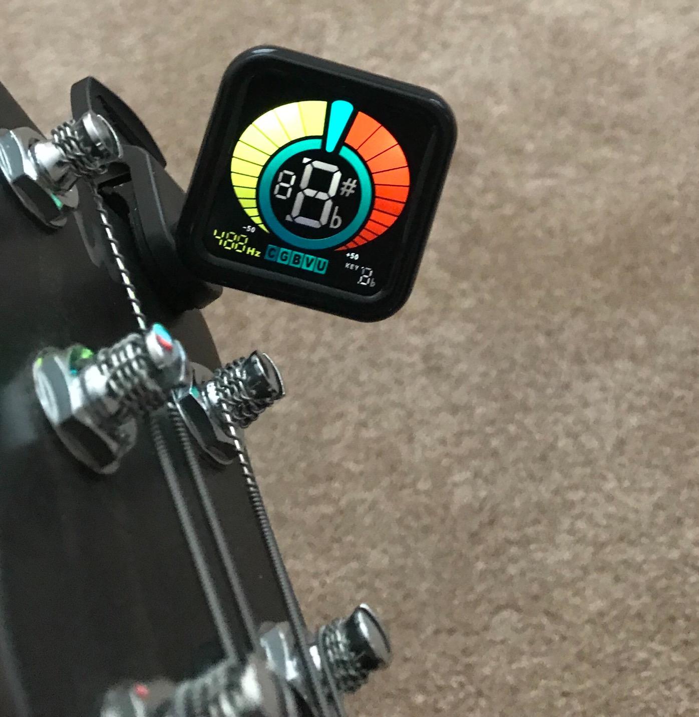 KLIQ UberTuner, Professional Clip-On Tuner for Guitar, Bass, Ukulele, Violin, Mandolin, Banjo & All Instruments, Fast & Accurate Chromatic Tuning with Multi-Key Modes, Black customer photo 2
