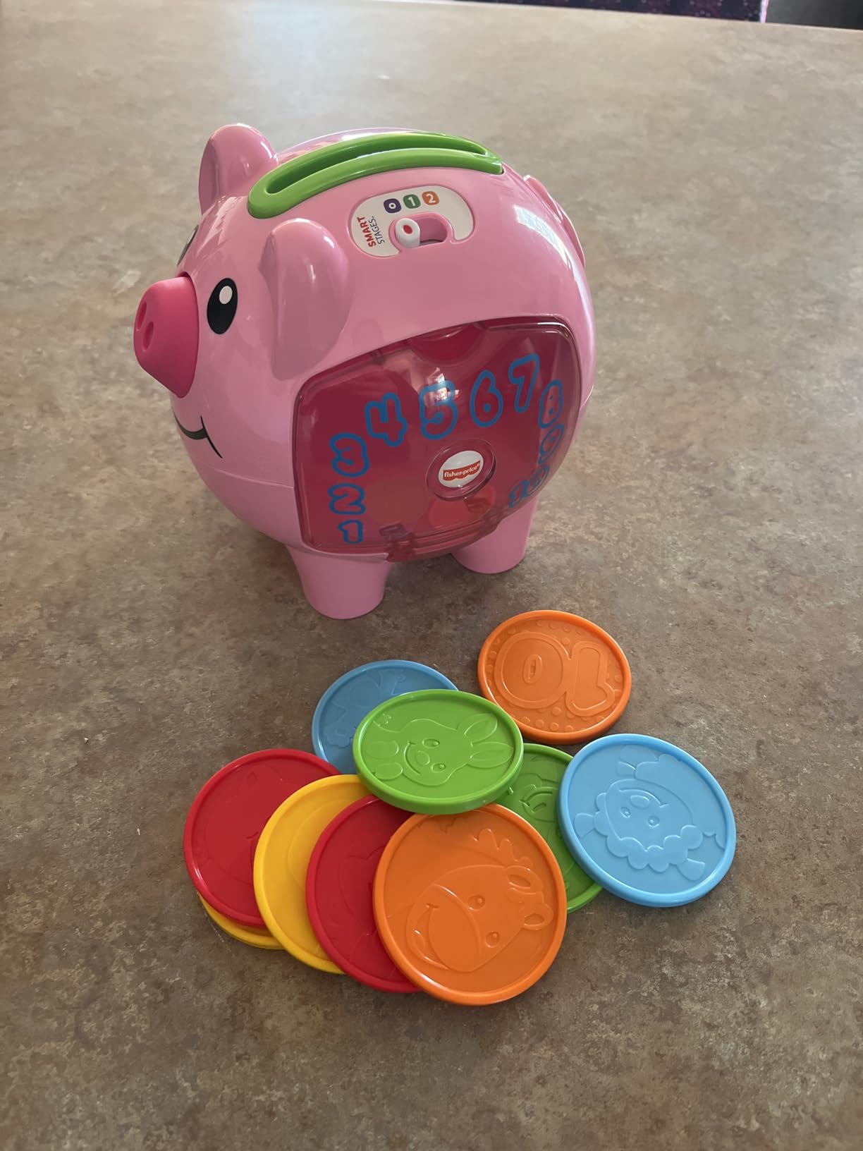 Fisher-Price Baby & Toddler Toy Laugh & Learn Smart Stages Piggy Bank with Educational Songs & Phrases for Infants Ages 6+ Months (Amazon Exclusive) customer photo 2