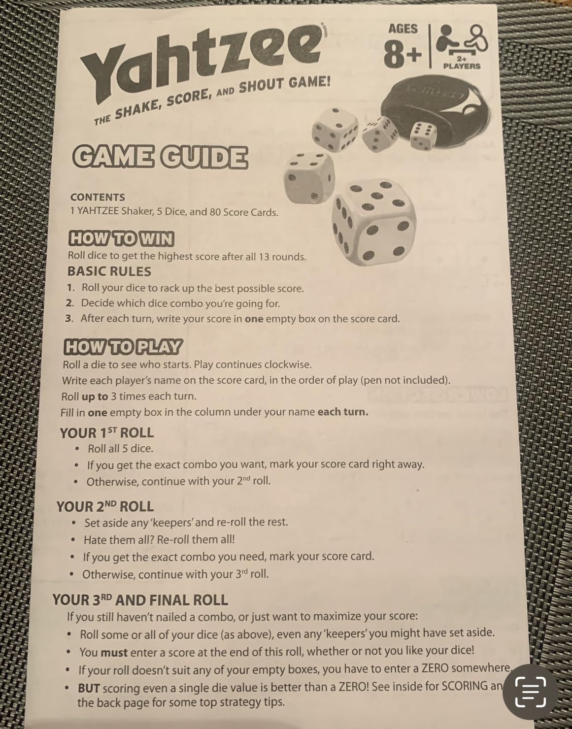 Hasbro Gaming Yahtzee Game, Fast-Playing Dice Games for Kids, Teens, and Adults, Strategy Games, Family Games for Kids, 2 or More Players, Ages 8 and Up customer photo 2