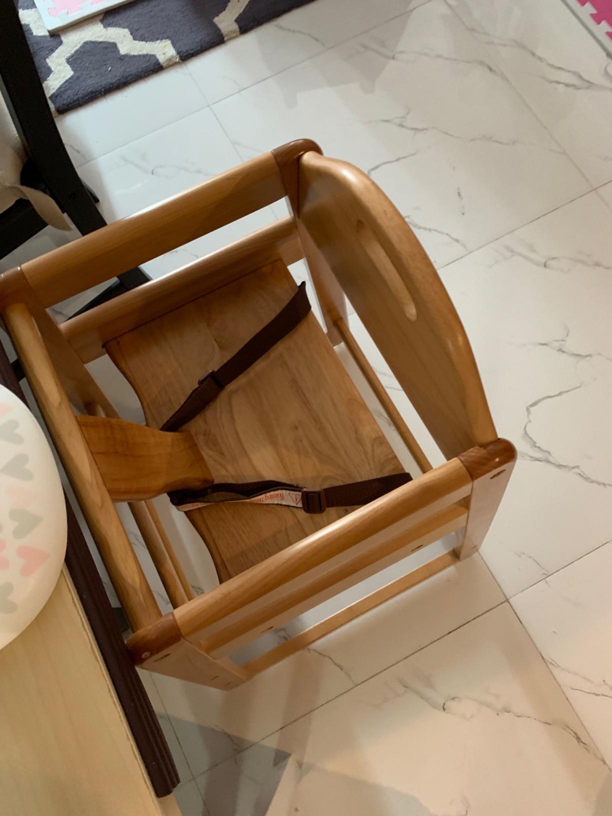 Wooden High Chair for Baby & Toddler - Restaurant-Style Stackable HighChair with Commercial Grade Solid Wood for Dining Table & Kitchen - Compact & Portable Design for Home & Restaurant Use - Natural customer photo 2
