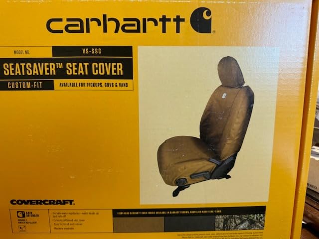Covercraft Carhartt SeatSaver Custom Seat Covers | Fits 2015-2018 Ford F-150 (excludes Raptor) | 1st Row Bucket Seats, Duck Weave Brown customer photo 1
