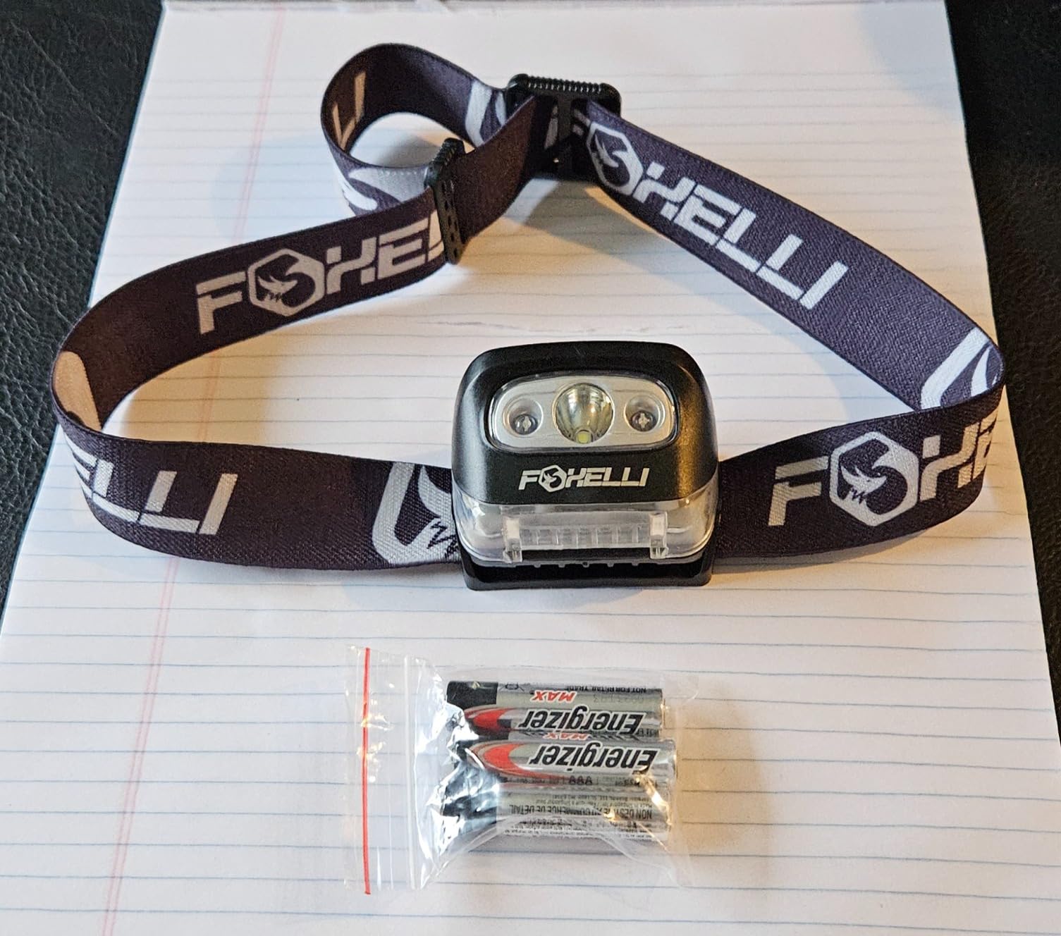 Foxelli LED Headlamp Flashlight for Adults & Kids, Running, Camping, Hiking Head Lamp with White & Red Light, Comfortable Headband customer photo 1