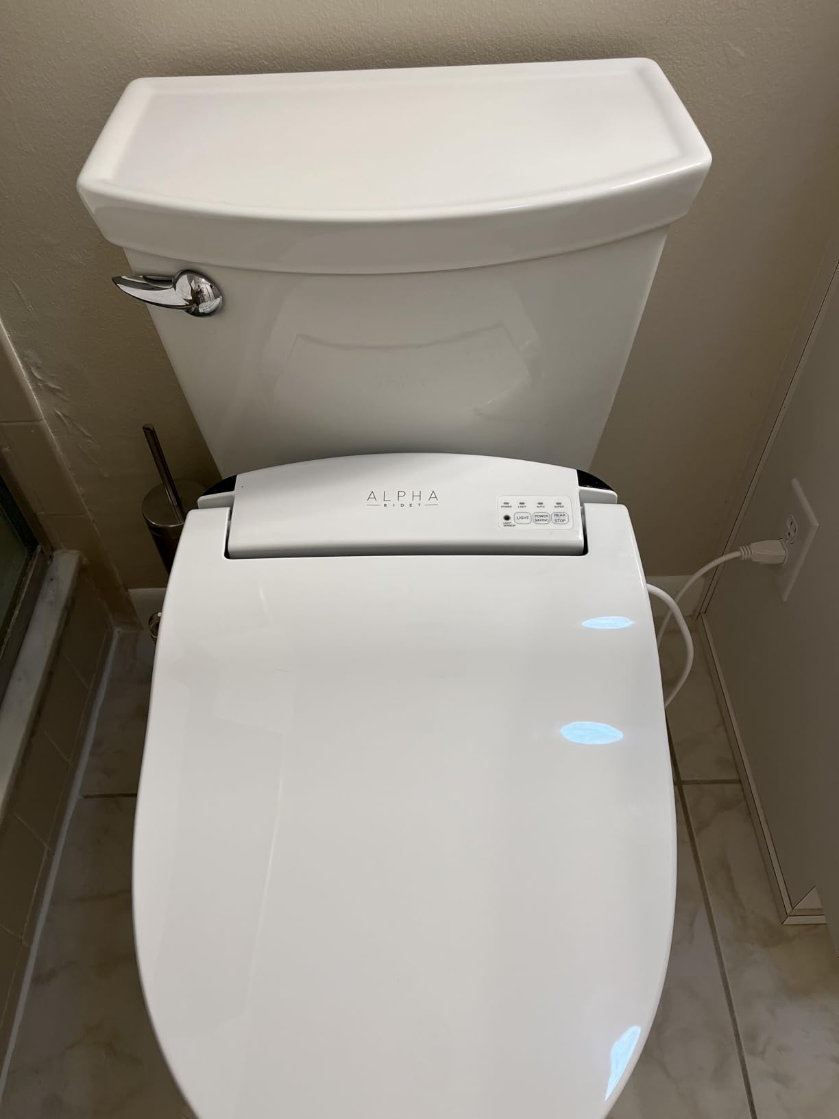 ALPHA BIDET JX2 Elongated Bidet Toilet Seat, White, Endless Warm Water, Bowl Mist, LED Light, Quiet Operation, Wireless Remote, Stainless Steel Nozzle, Sittable Lid, 3 Year Warranty customer photo 2