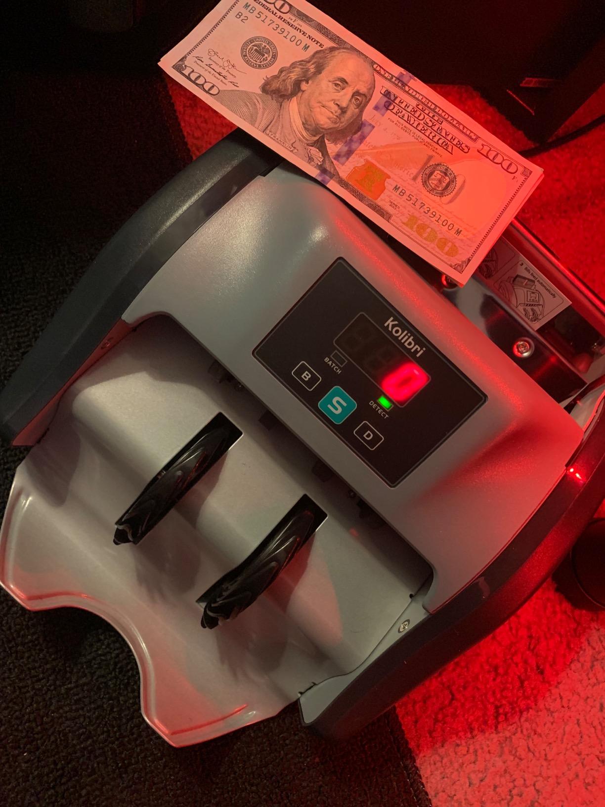 KOLIBRI Money Counter Machine with LCD Display, Business Grade, Dollar, Euro, Advanced UV/MG/IR/DD/HLF Detection, Single Denomination Value Count, 1,500 Notes/Min, 1-Year Warranty customer photo 2