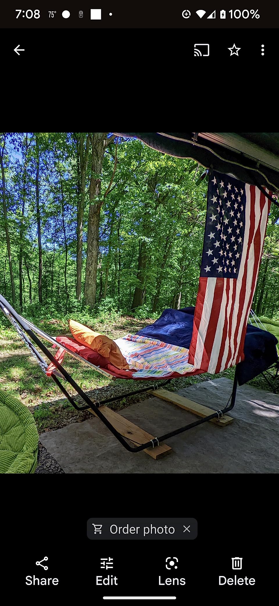 Sunnydaze Decor Universal Double Hammock Stand Only - 550-Pound Capacity - Heavy-Duty Hammock Stand for Outside - Fits 9 to 14 Foot Hammocks - Black customer photo 2