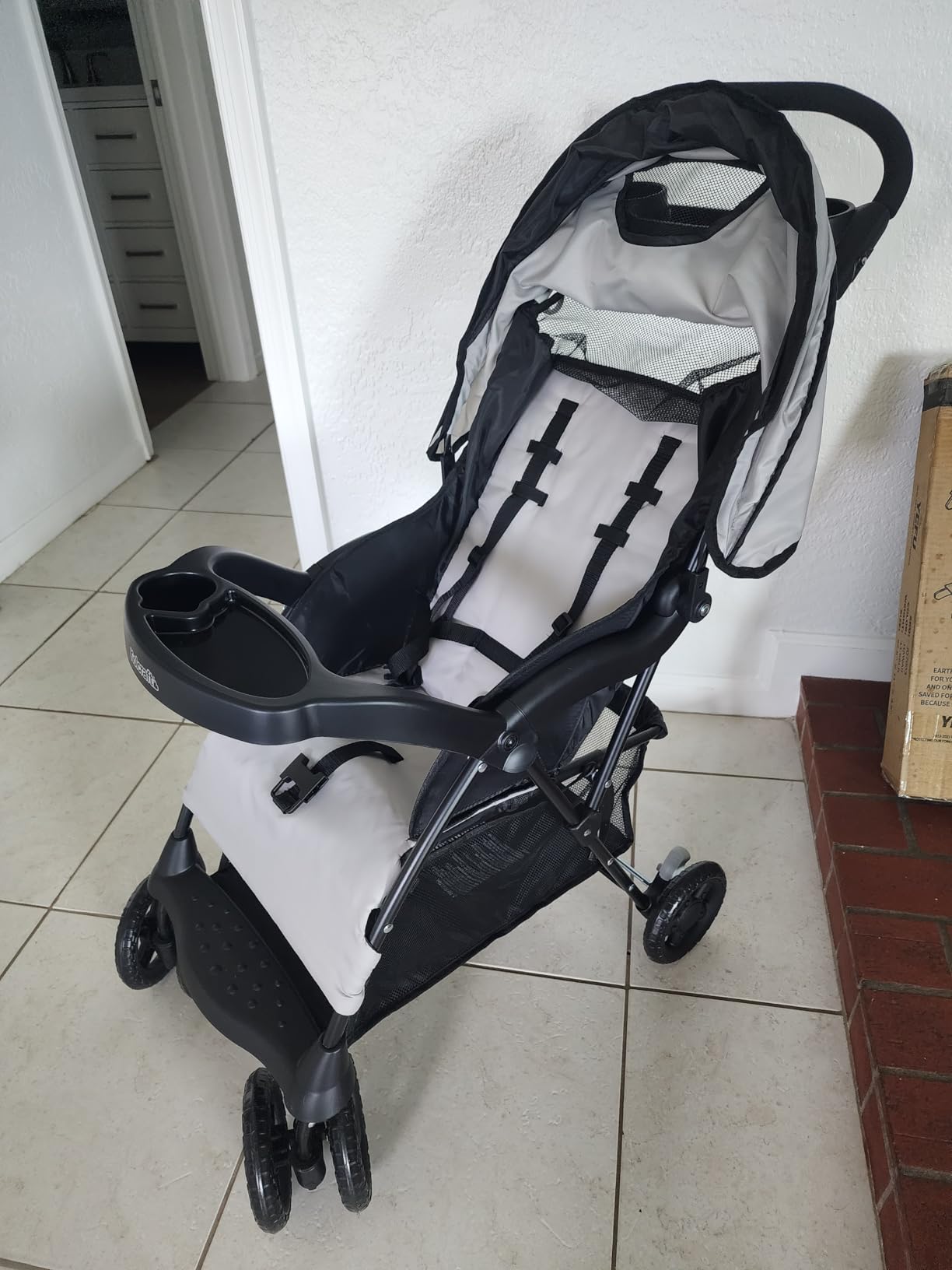 Kolcraft Cloud Plus Lightweight Umbrella Stroller for Toddlers with Reclining Seat, Large Storage Basket, Canopy, Infant & Parent Trays, Compact Fold for Summer Travel, Durable Frame, Slate Gray customer photo 1