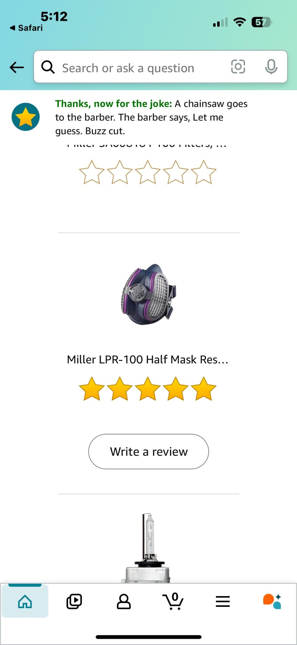 Miller LPR-100 Half Mask Respirator w/Odor Relief ML00995 M/L customer photo 1
