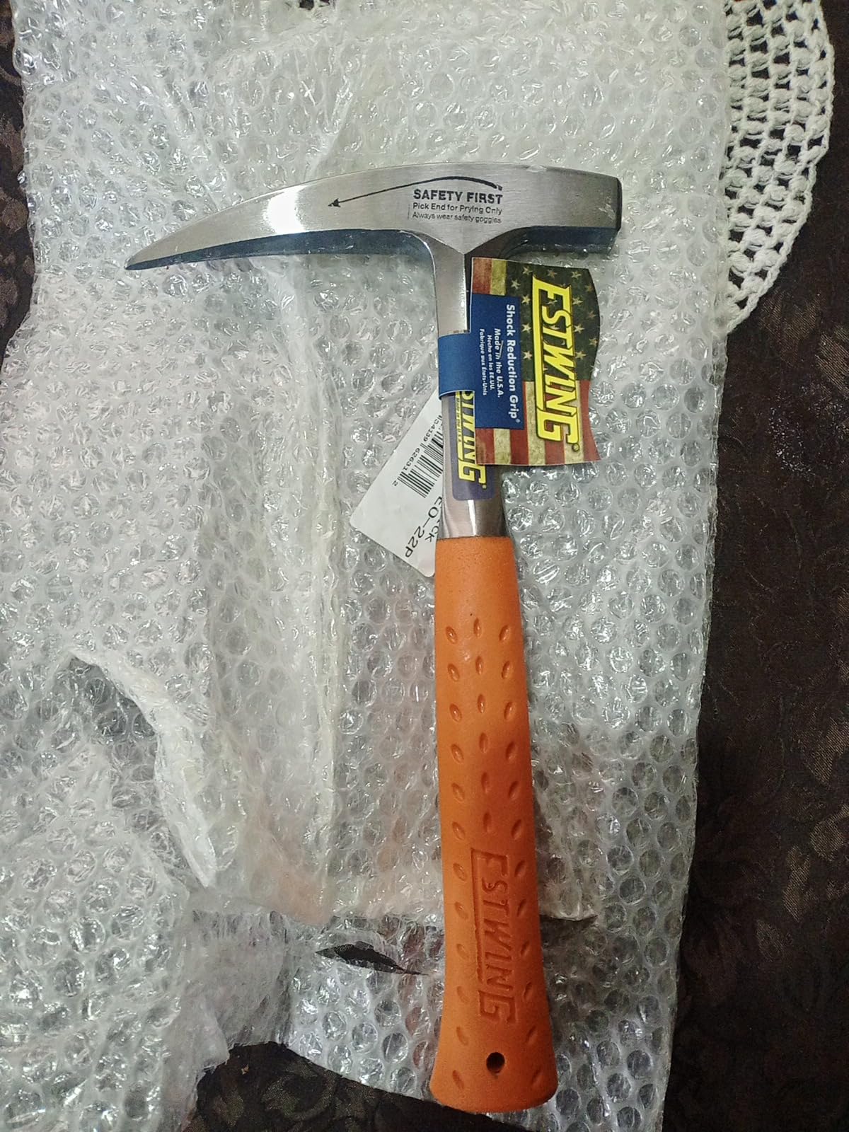 ESTWING Rock Pick - 22 oz USA Made Geology Hammer with Pointed Tip & Hi-Vis Orange Shock Reduction Grip - EO-22P customer photo 1