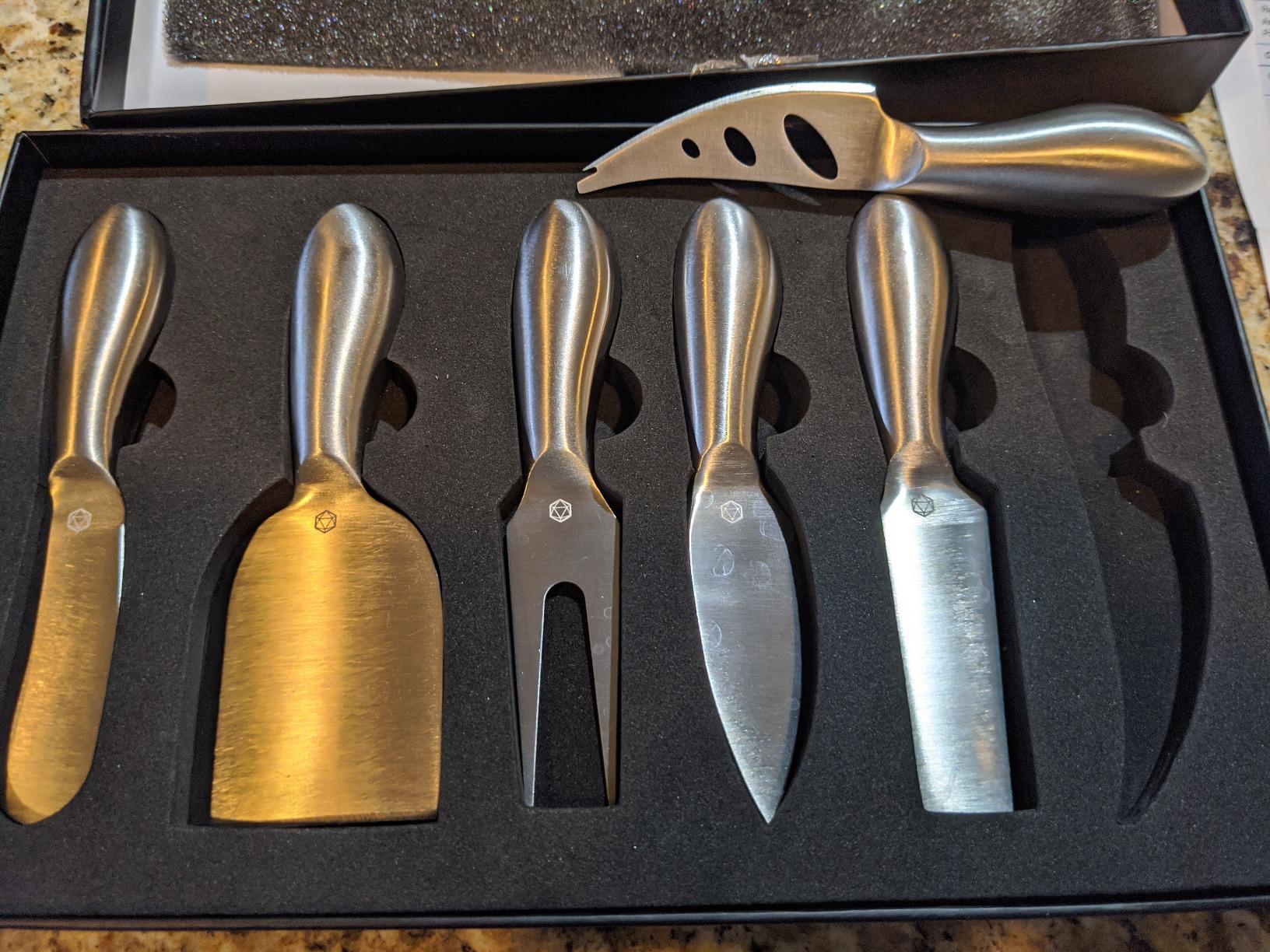 Lunar 6-Piece Cheese Knife Set - Premium Stainless Steel Cheese Knives Collection - Charcuterie Board Accessories Gift Ready w/ 15 Festive Recipes customer photo 2